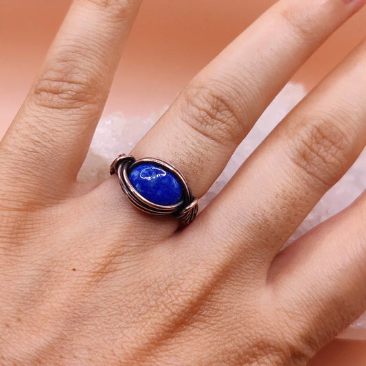Kush - Lapis Lazuli Ring By Sanguine Aura Handcrafted Jewellery
