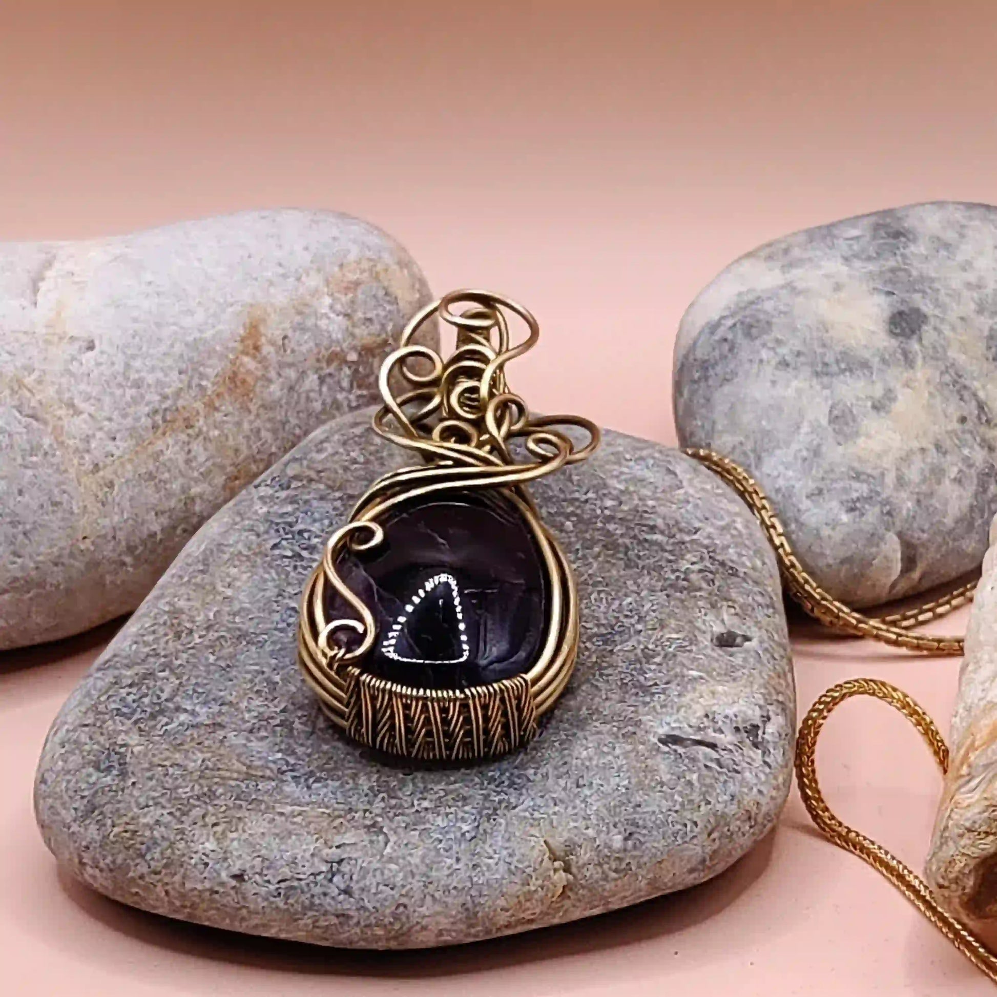 Laasya Amethyst Necklace 003 SA1 By Sanguine Aura Handcrafted Jewellery