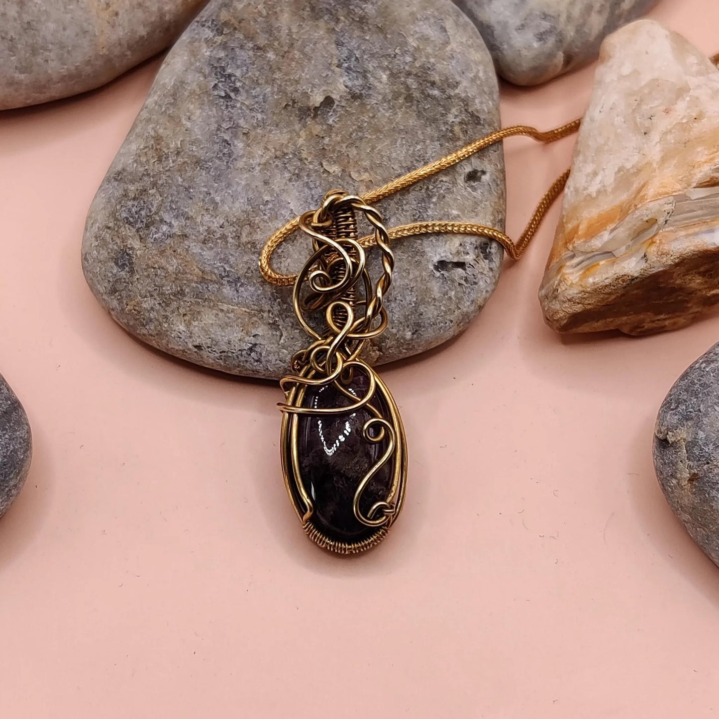 Laasya Amethyst Necklace 004 SA2 By Sanguine Aura Handcrafted Jewellery