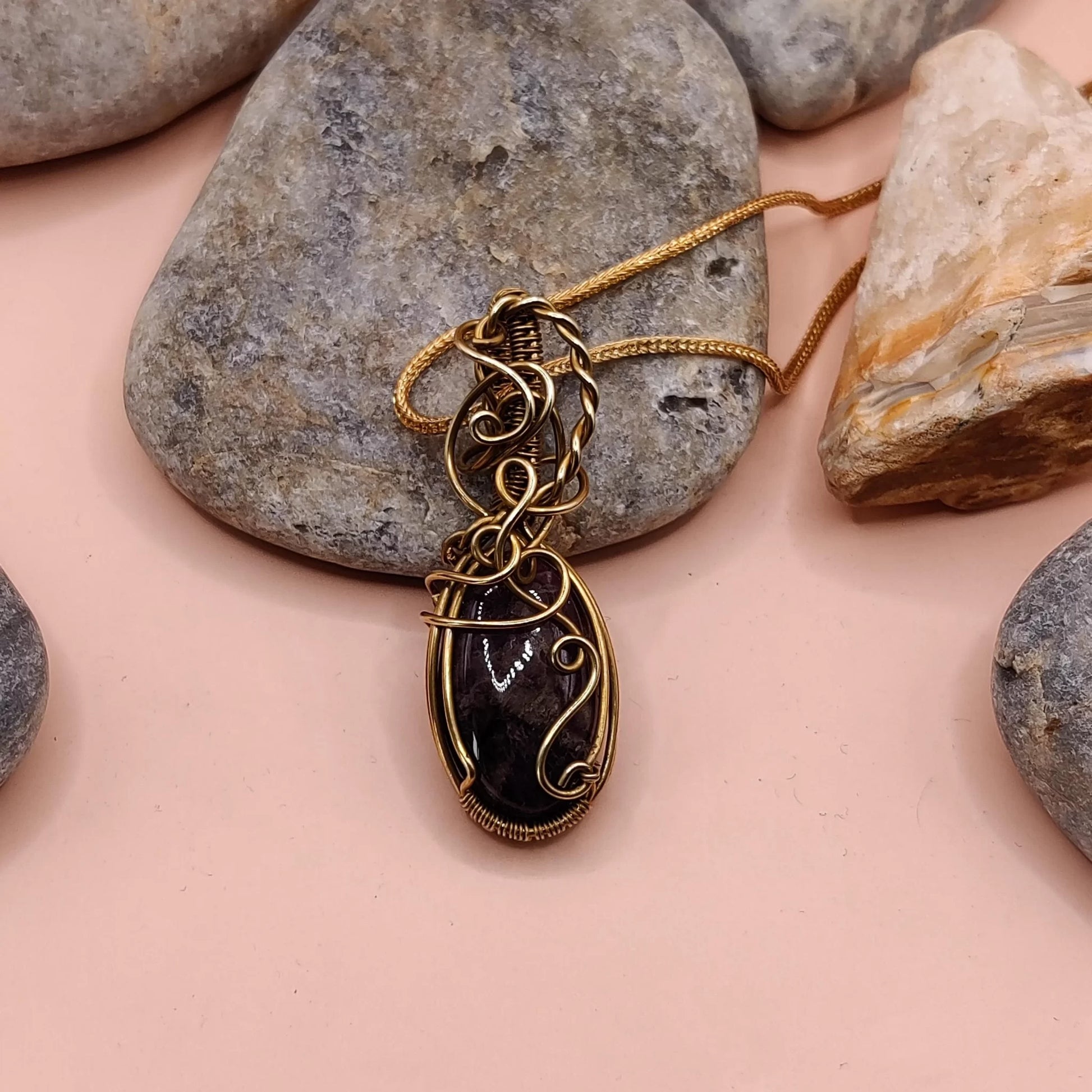 Laasya Amethyst Necklace 004 SA2 By Sanguine Aura Handcrafted Jewellery