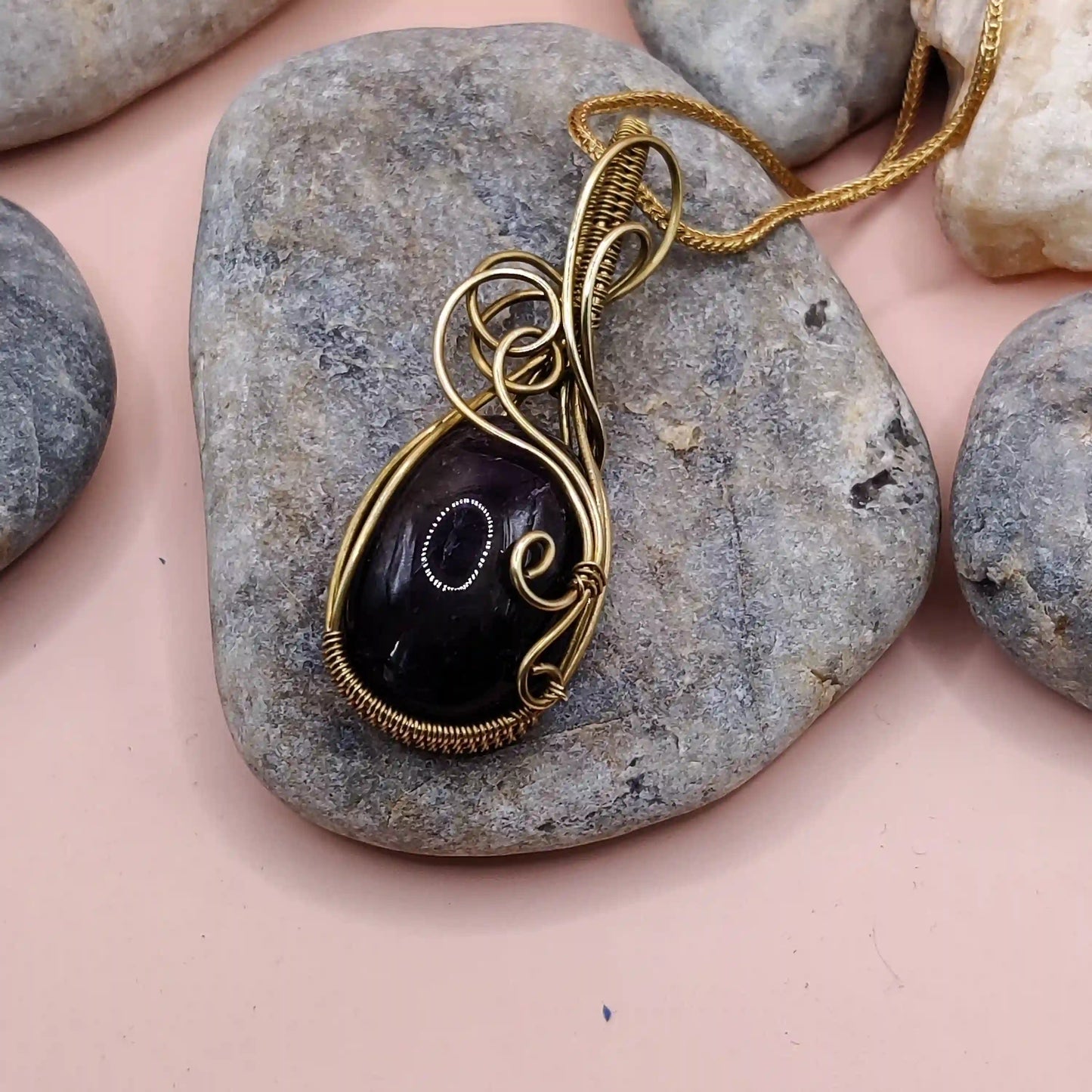 Laasya Amethyst Necklace 005 SA1 By Sanguine Aura Handcrafted Jewellery
