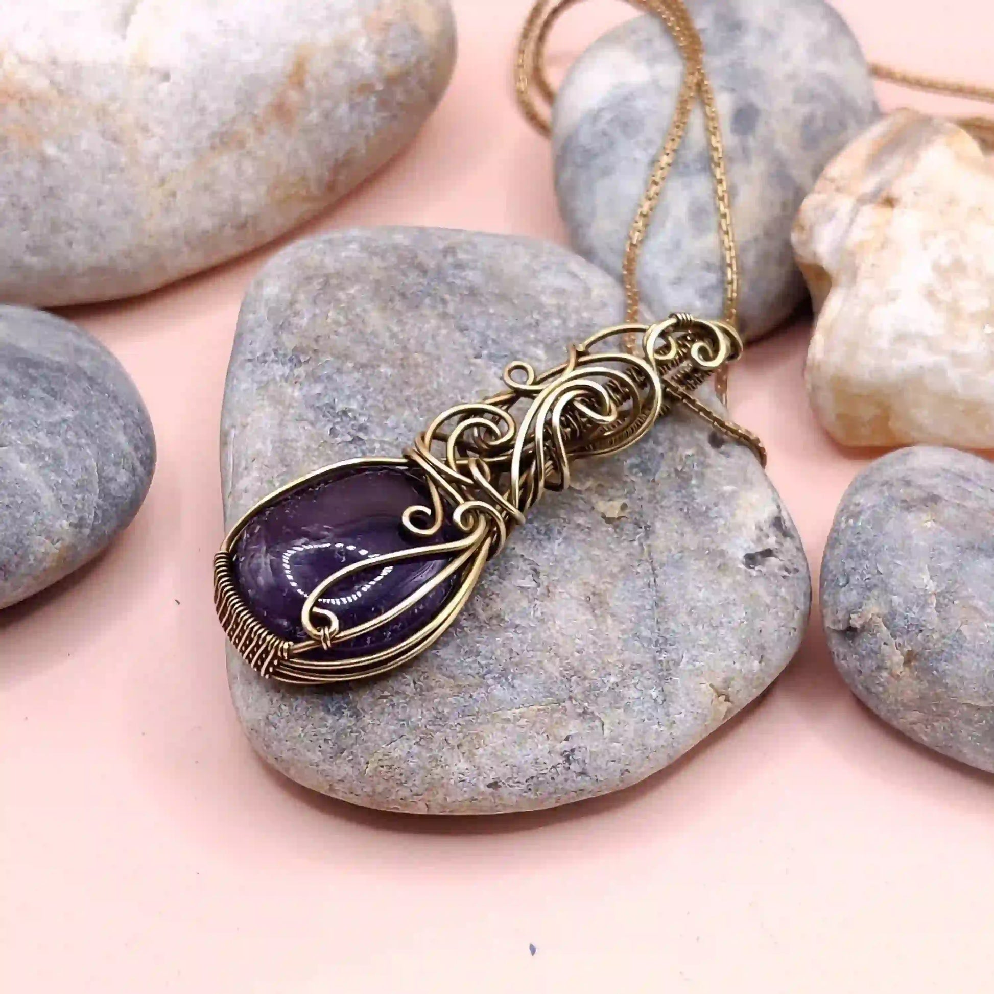 Laasya Amethyst Necklace 006 SA1 By Sanguine Aura Handcrafted Jewellery