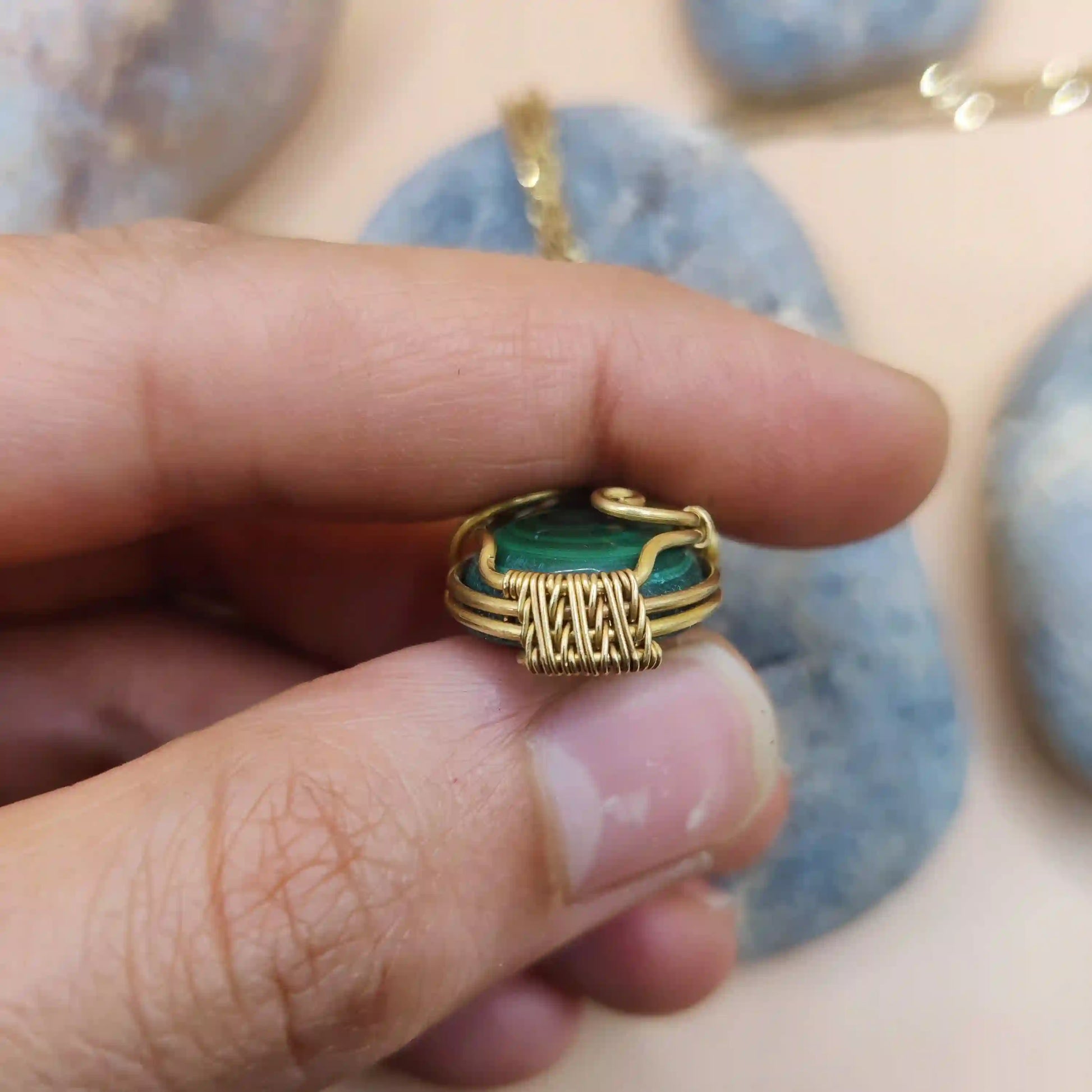 Larissa - Malachite Necklace 001 SA3 By Sanguine Aura Handcrafted Jewellery