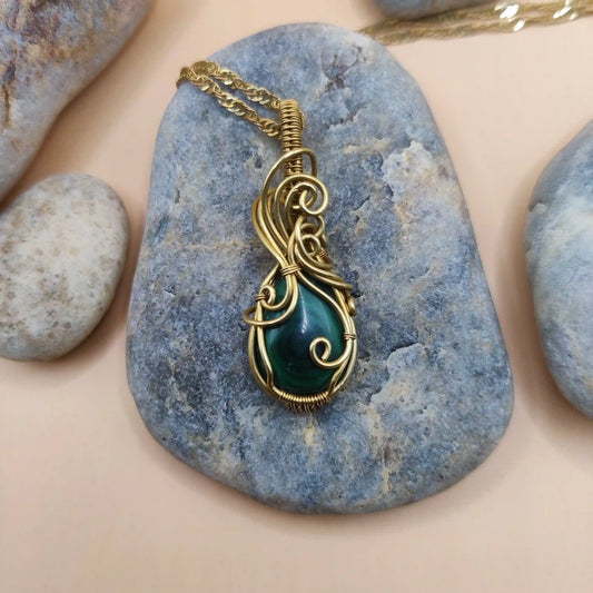 Larissa - Malachite Necklace 001 SA5 By Sanguine Aura Handcrafted Jewellery