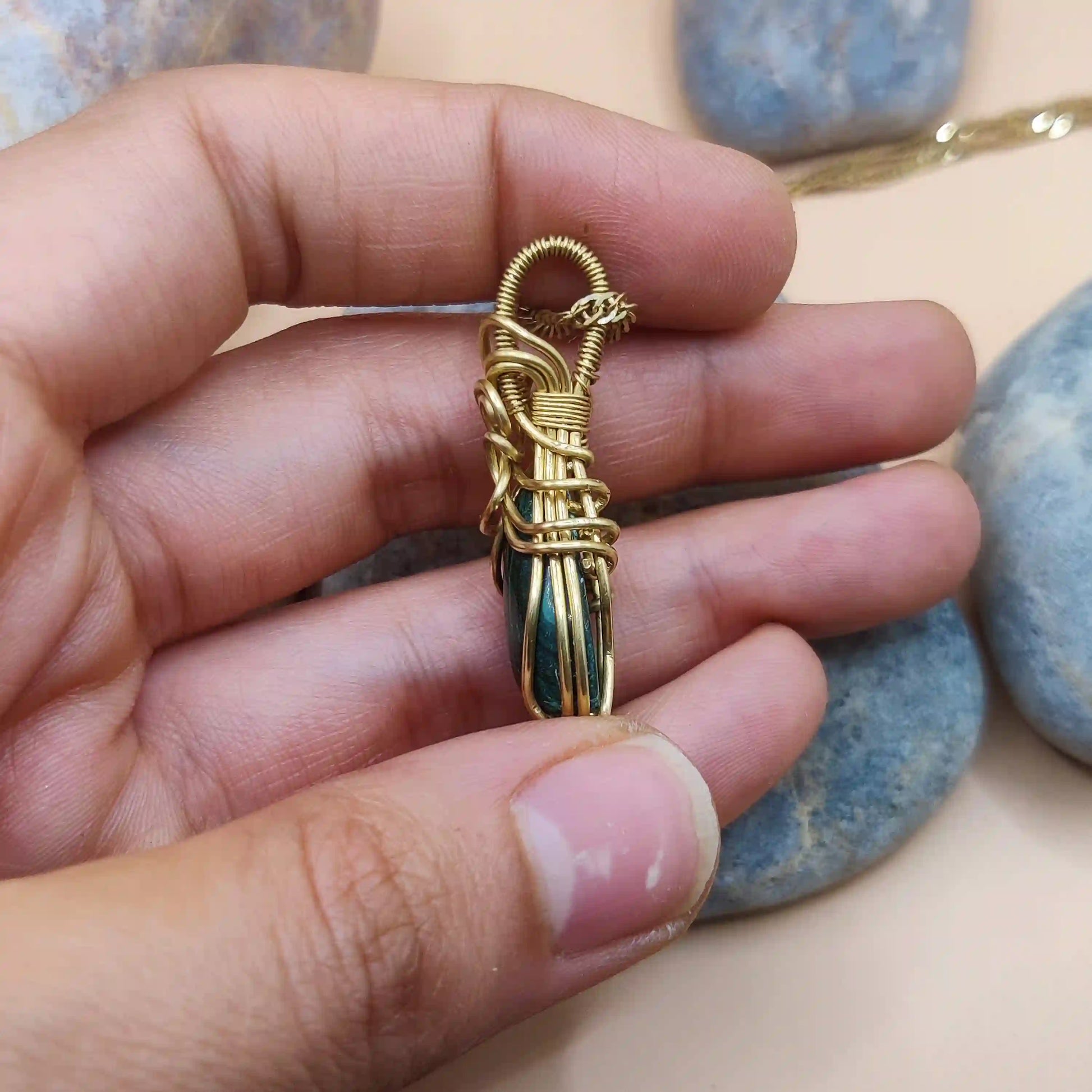 Larissa - Malachite Necklace 002 By Sanguine Aura Handcrafted Jewellery