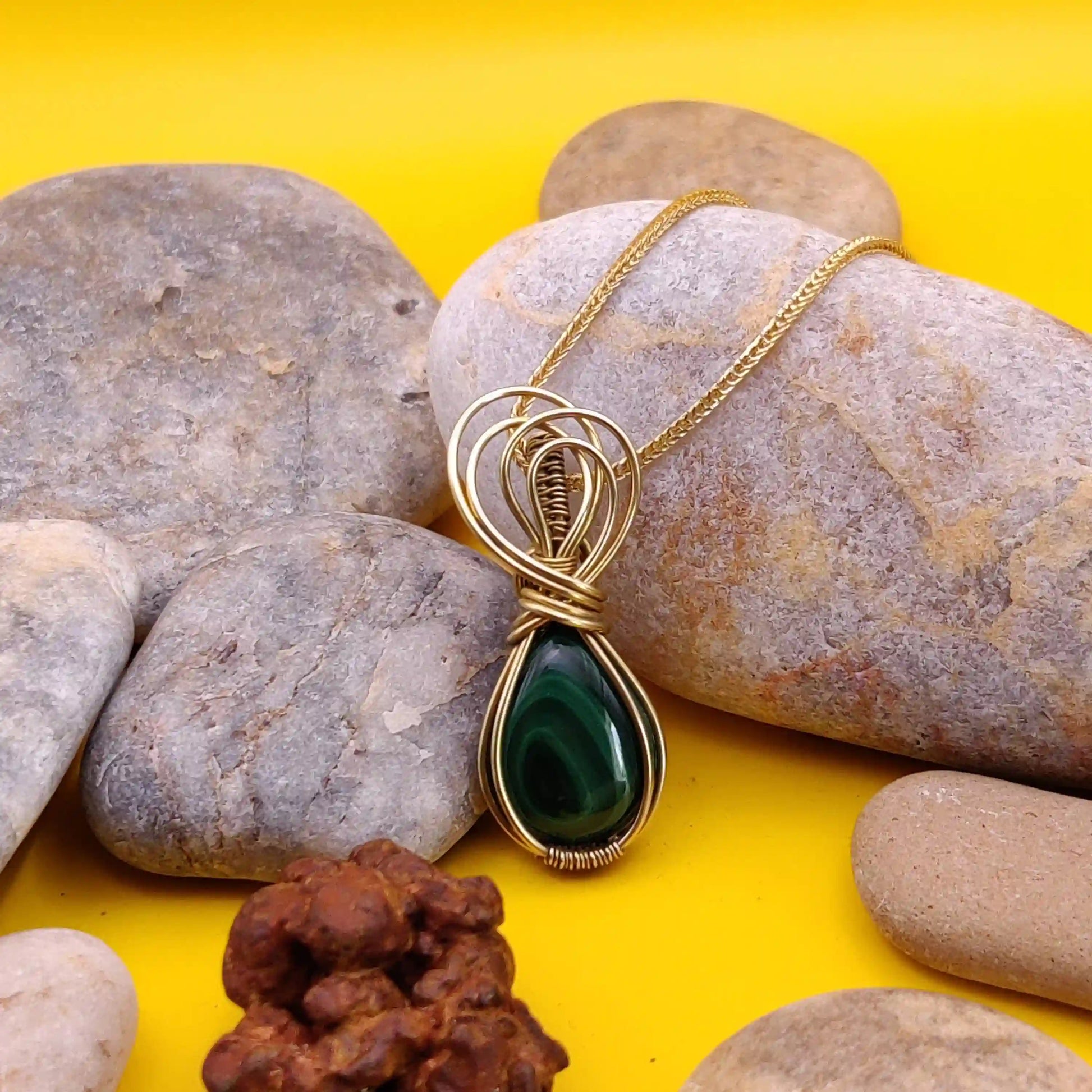 Larissa - Malachite Necklace 003 SA1 By Sanguine Aura Handcrafted Jewellery.