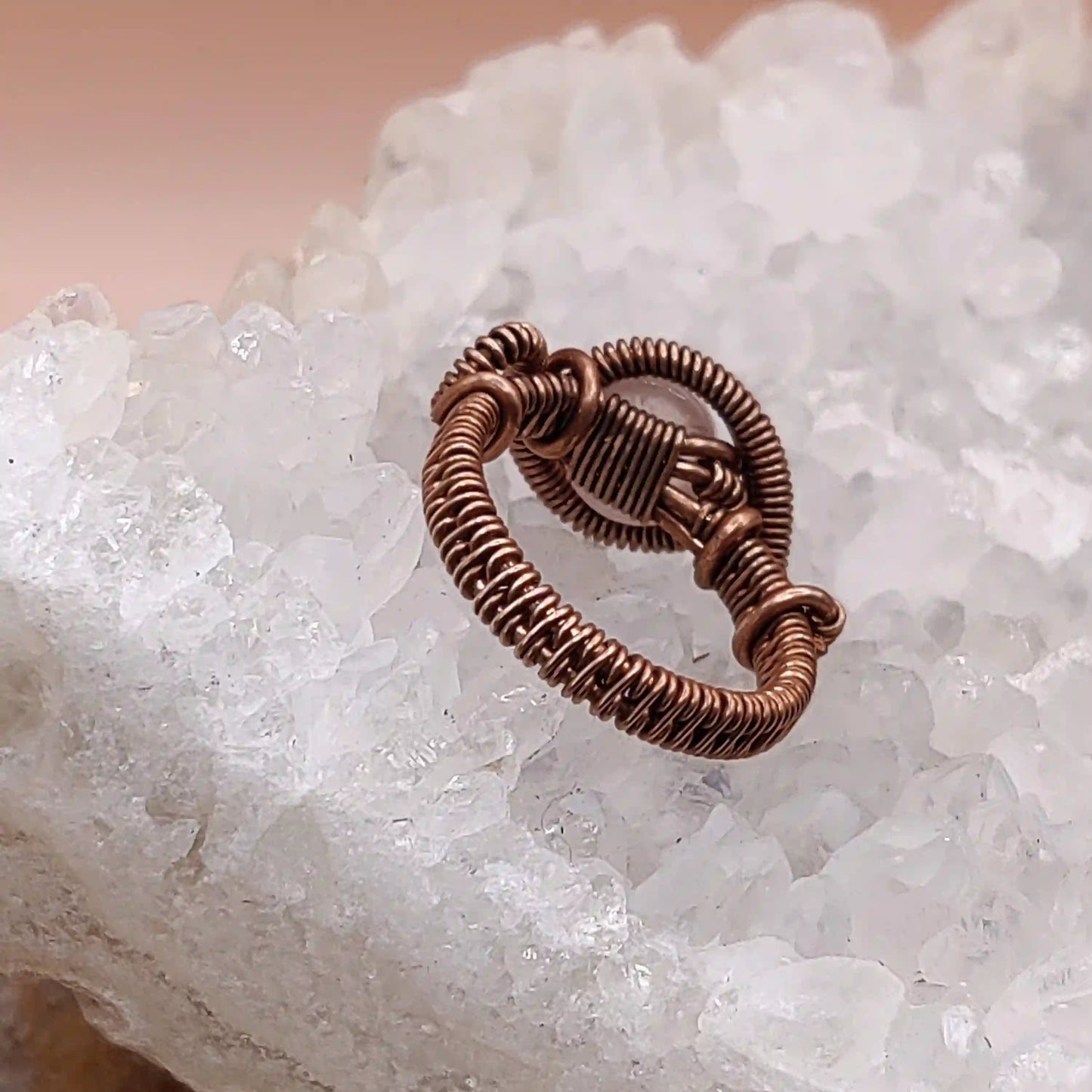 Madhur Rose Quartz Ring By Sanguine Aura Handcrafted Jewellery