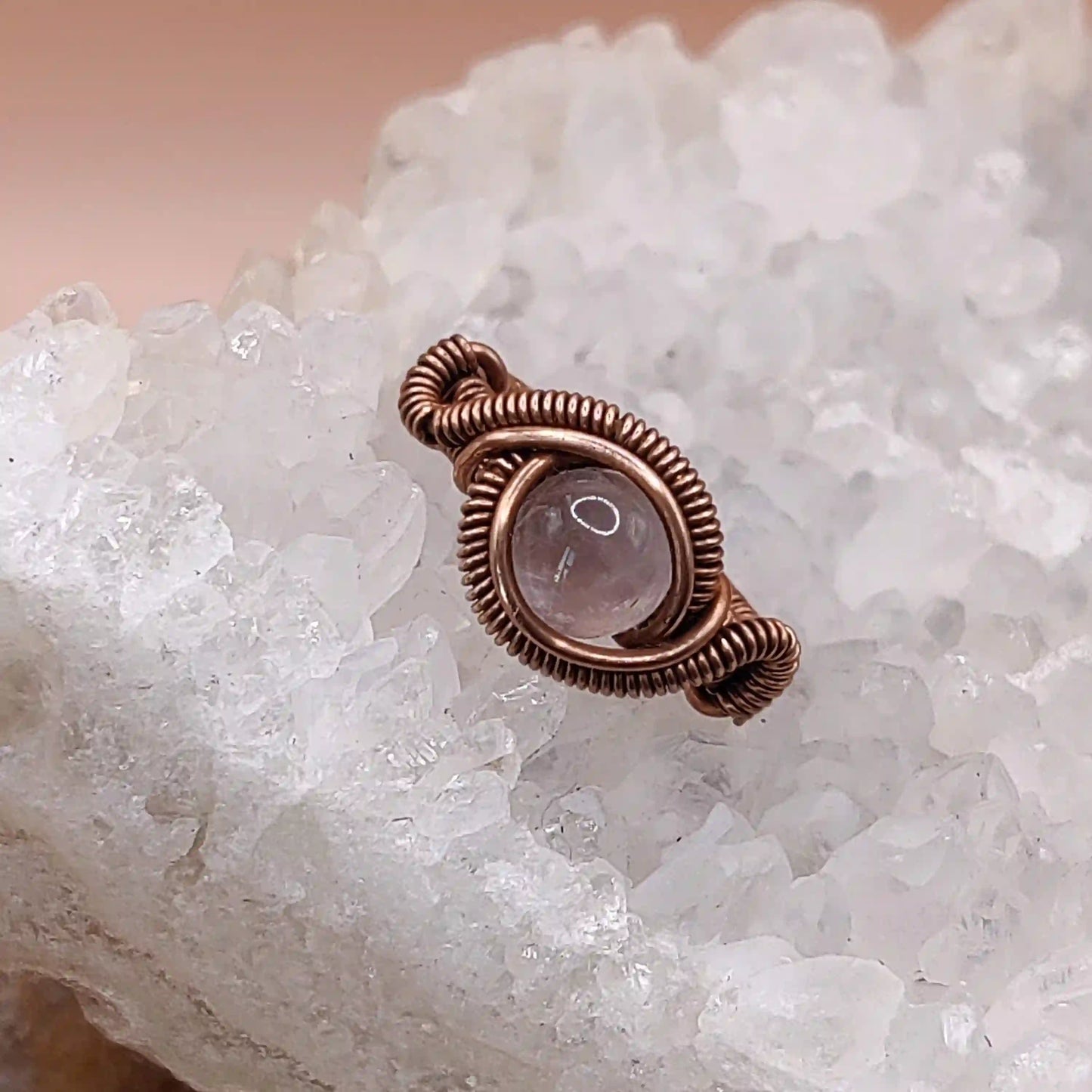Madhur Rose Quartz Ring SA1 By Sanguine Aura Handcrafted Jewellery