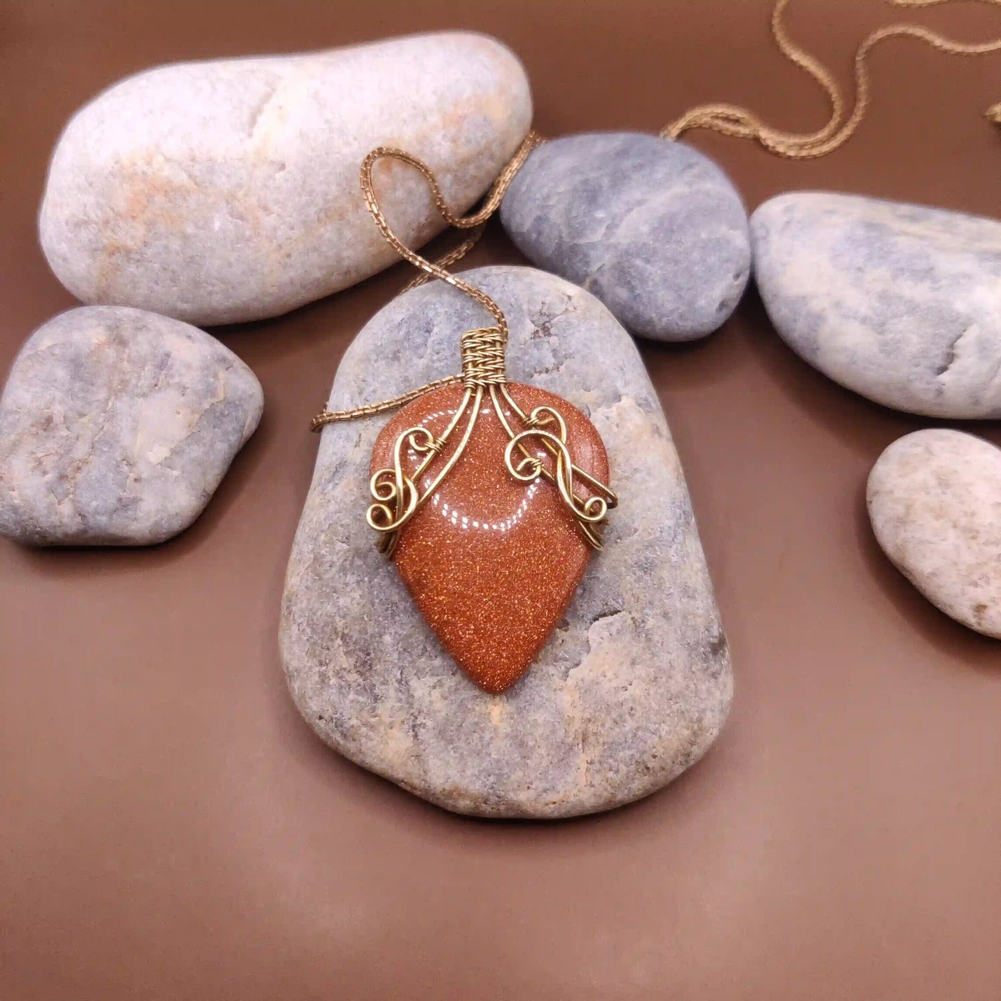 Mahika - Sandstone Necklace SA1 By Sanguine Aura Handcrafted Jewellery