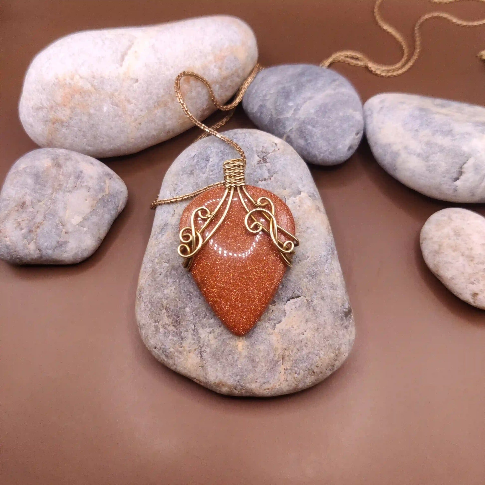 Mahika - Sandstone Necklace SA1 By Sanguine Aura Handcrafted Jewellery