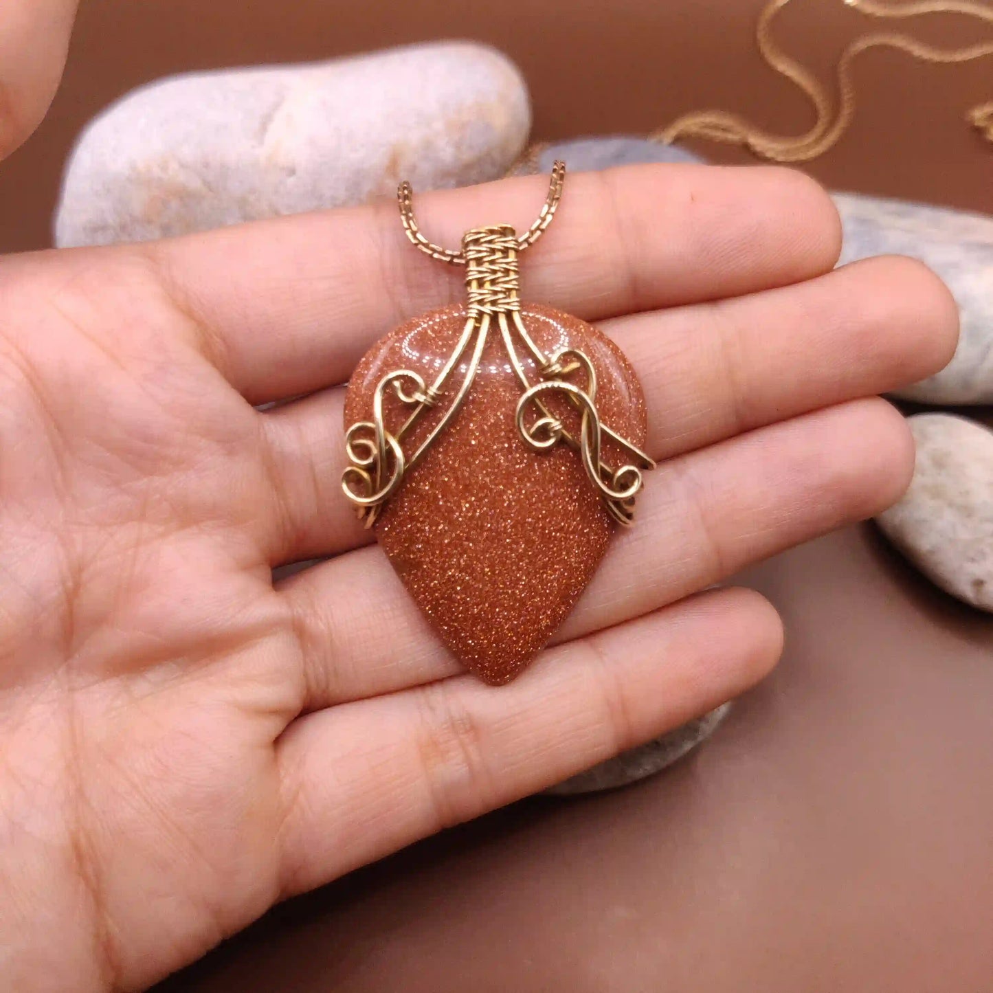 Mahika - Sandstone Necklace SA2 By Sanguine Aura Handcrafted Jewellery