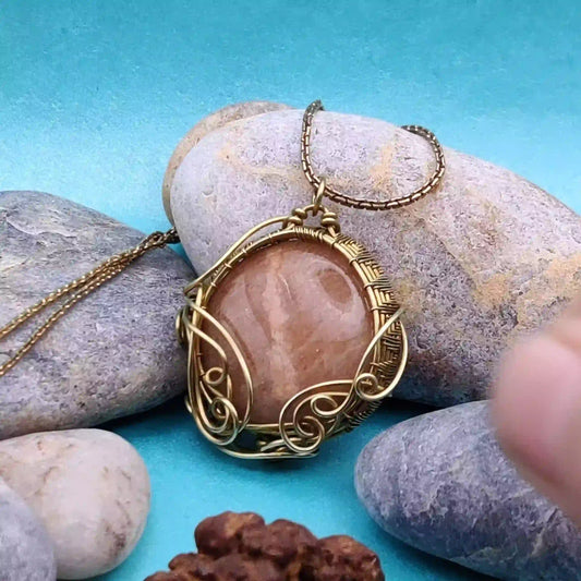 Manovriti_-Pink_Amazonite_Necklace_003 By Sanguine Aura Handcrafted Jewellery