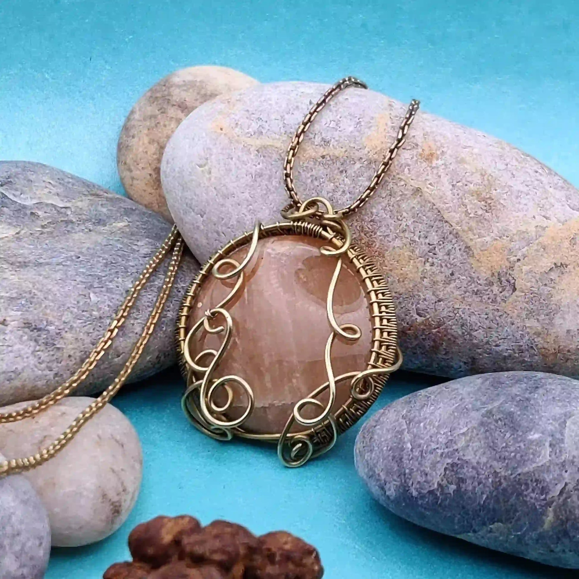 Manovriti_-Pink_Amazonite_Necklace_004 By Sanguine Aura Handcrafted Jewellery