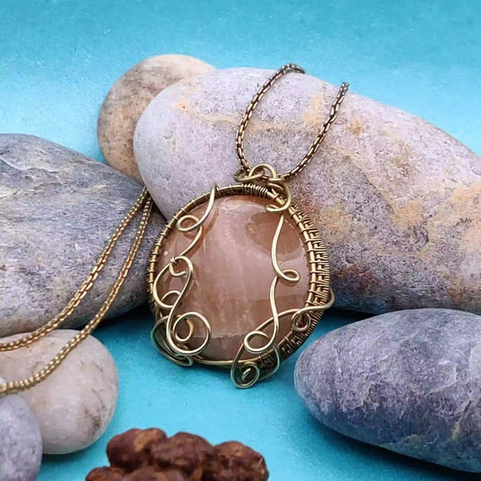 Manovriti_-Pink_Amazonite_Necklace_004 By Sanguine Aura Handcrafted Jewellery