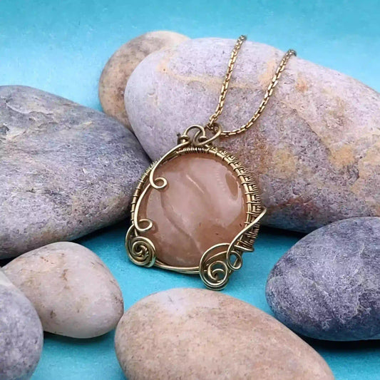 Manovriti_-Pink_Amazonite_Necklace_009 By Sanguine Aura Handcrafted Jewellery