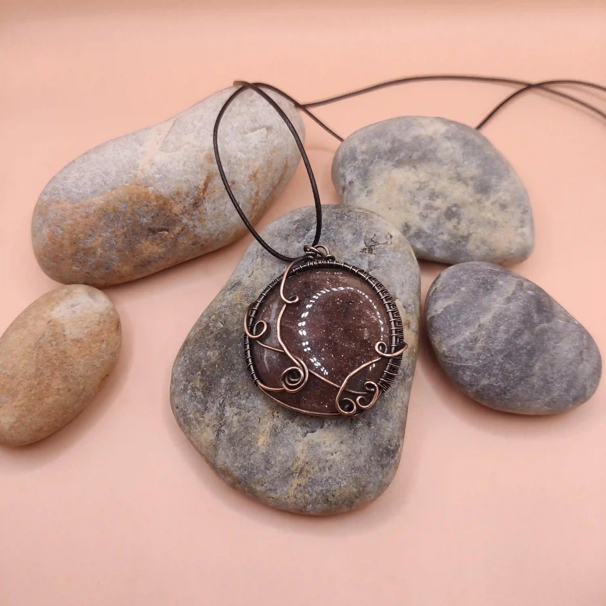 Manovriti - Strawberry Quartz Necklace 001 By Sanguine Aura Handcrafted Jewellery