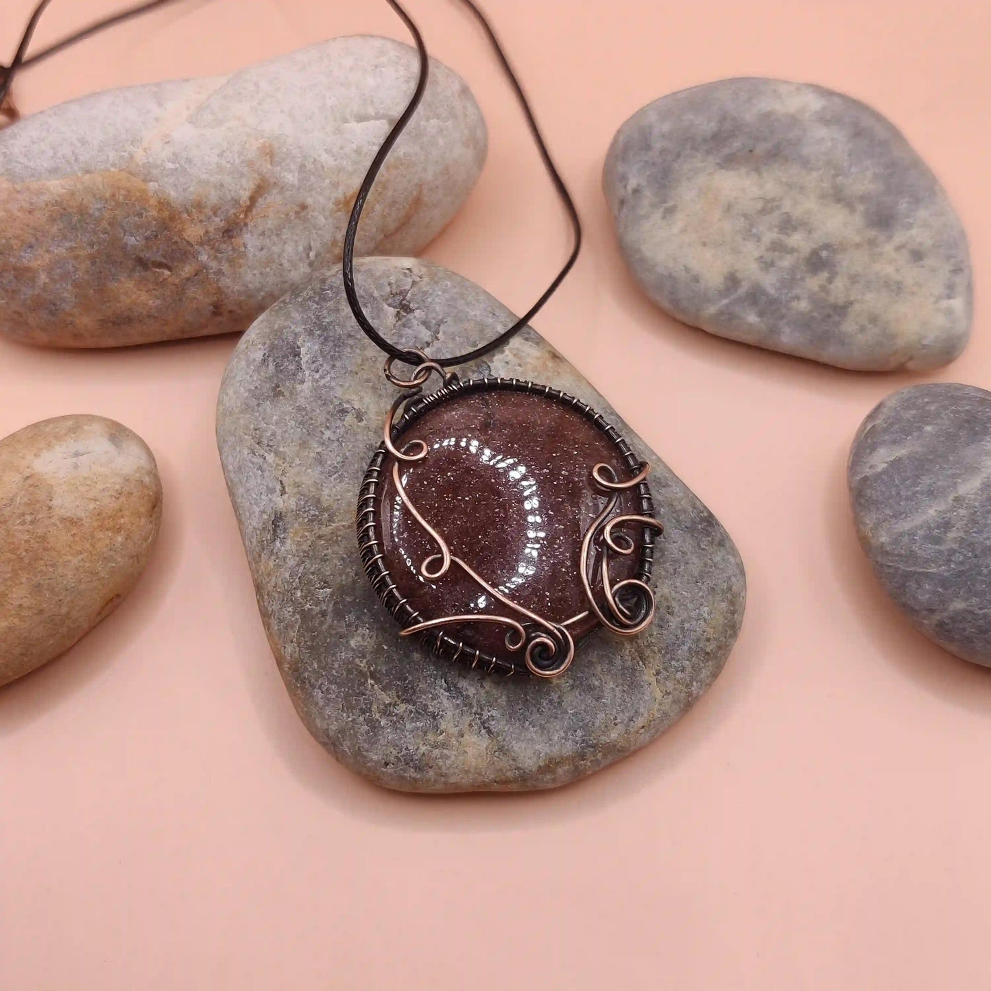 Manovriti - Strawberry Quartz Necklace 003 By Sanguine Aura Handcrafted Jewellery