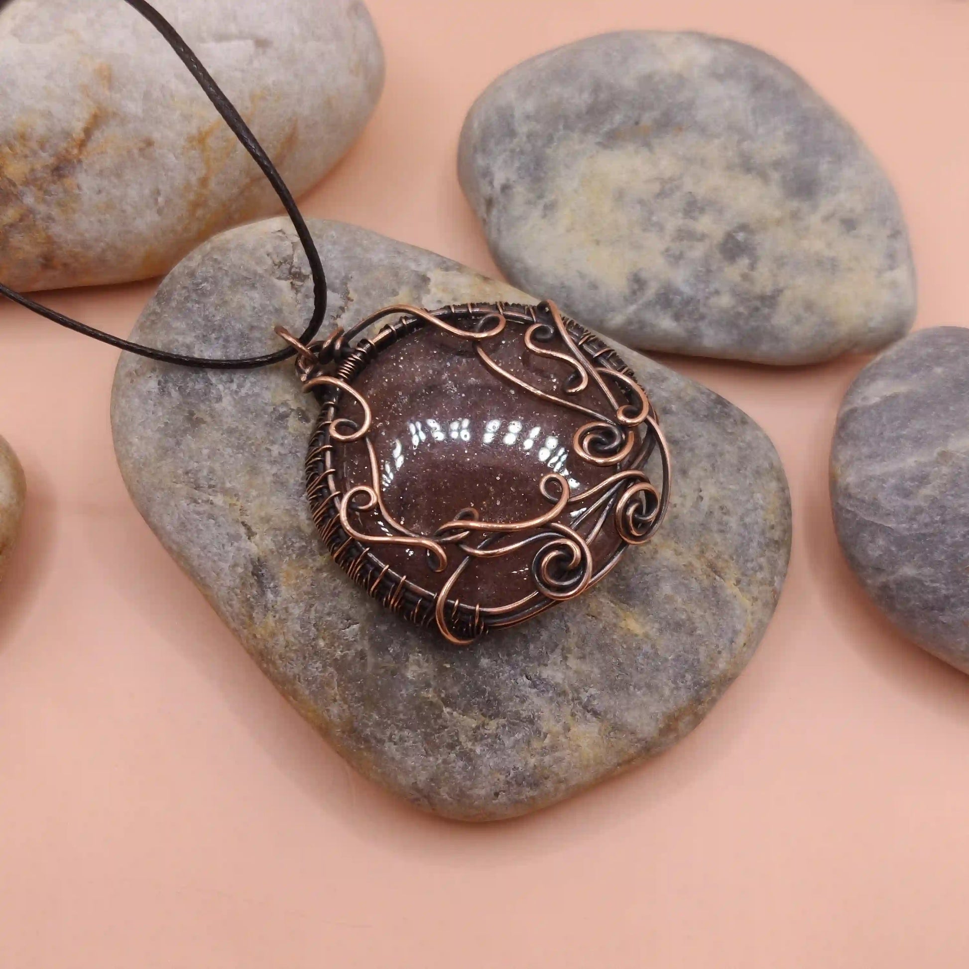 Manovriti - Strawberry Quartz Necklace 005 By Sanguine Aura Handcrafted Jewellery