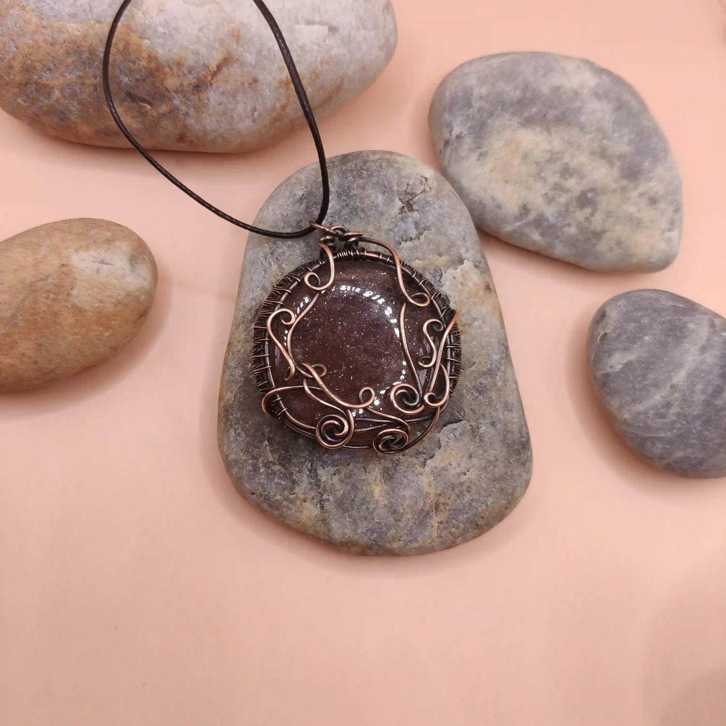 Manovriti - Strawberry Quartz Necklace 005 SA1 By Sanguine Aura Handcrafted Jewellery