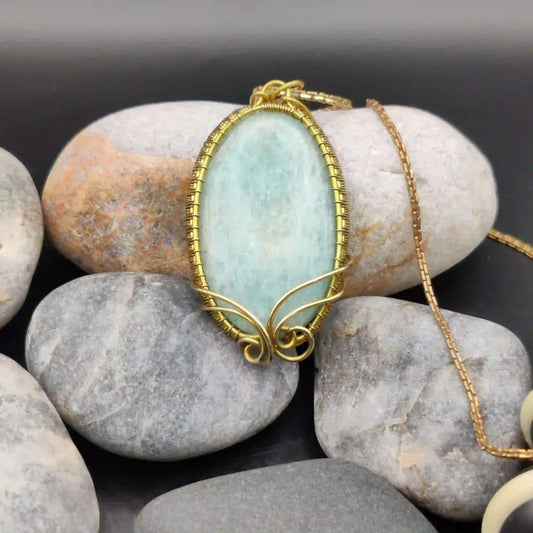 Manovriti_Amazonite_Necklace_002 By Sanguine Aura Handcrafted Jewellery