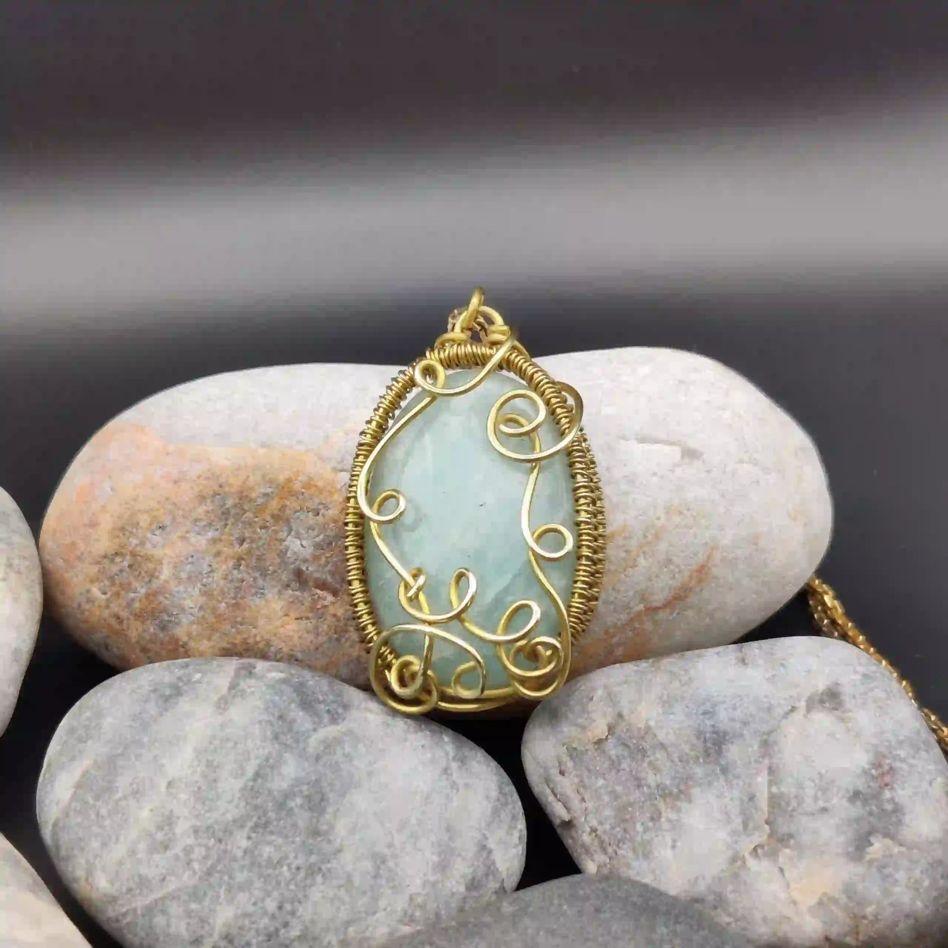 Manovriti_Amazonite_Necklace_006 By Sanguine Aura Handcrafted Jewellery