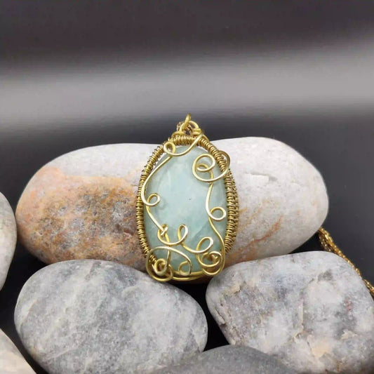 Manovriti_Amazonite_Necklace_006 By Sanguine Aura Handcrafted Jewellery