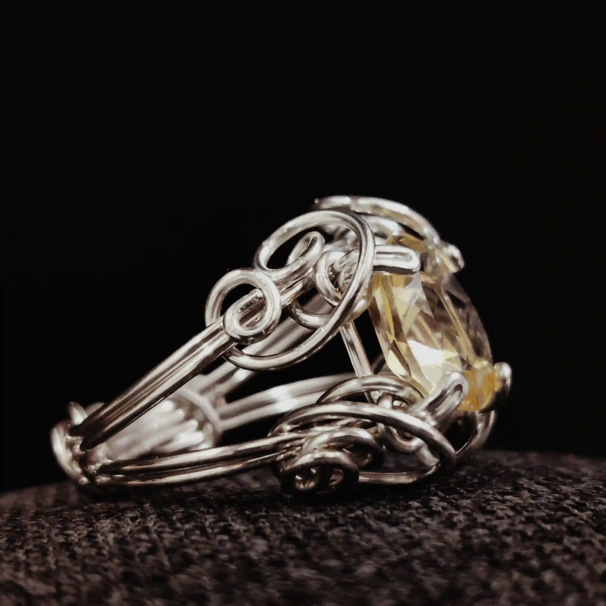 Misha - Citrine Silver Ring SA2 By Sanguine Aura Handcrafted Jewellery