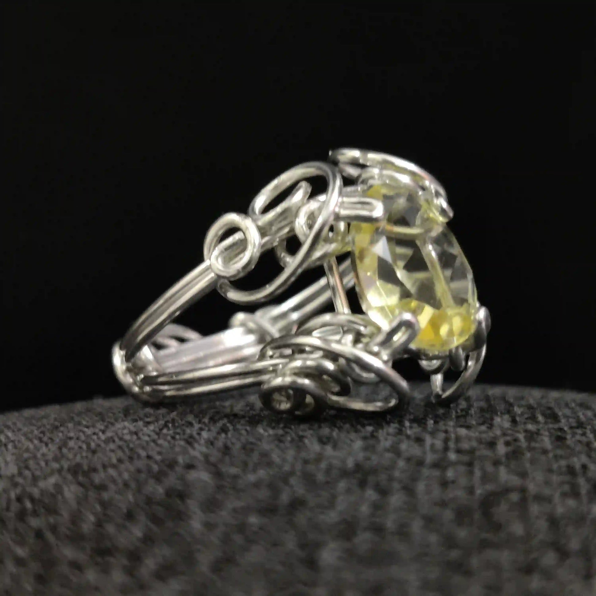 Misha - Citrine Silver Ring SA3 By Sanguine Aura Handcrafted Jewellery
