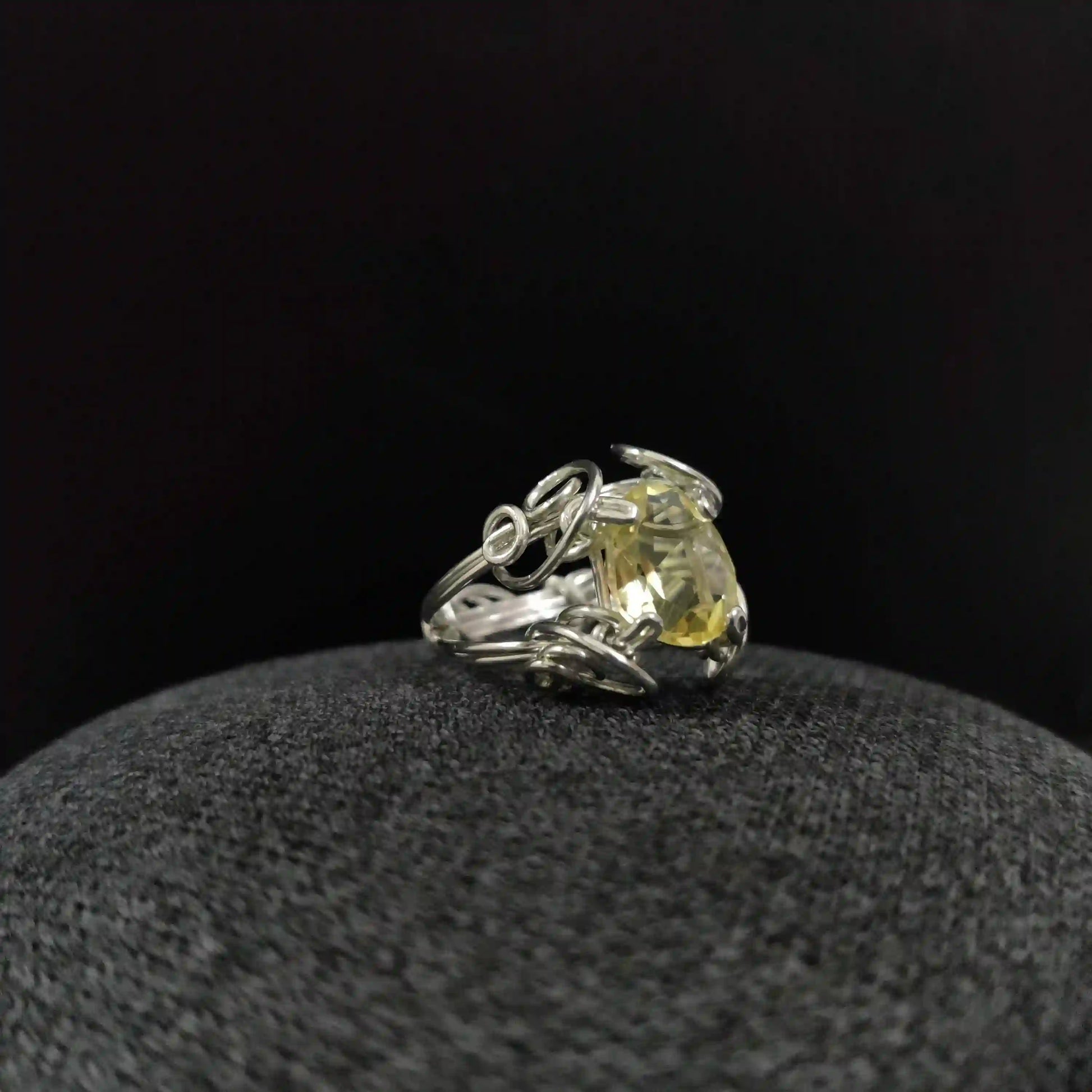 Misha - Citrine Silver Ring SA4 By Sanguine Aura Handcrafted Jewellery