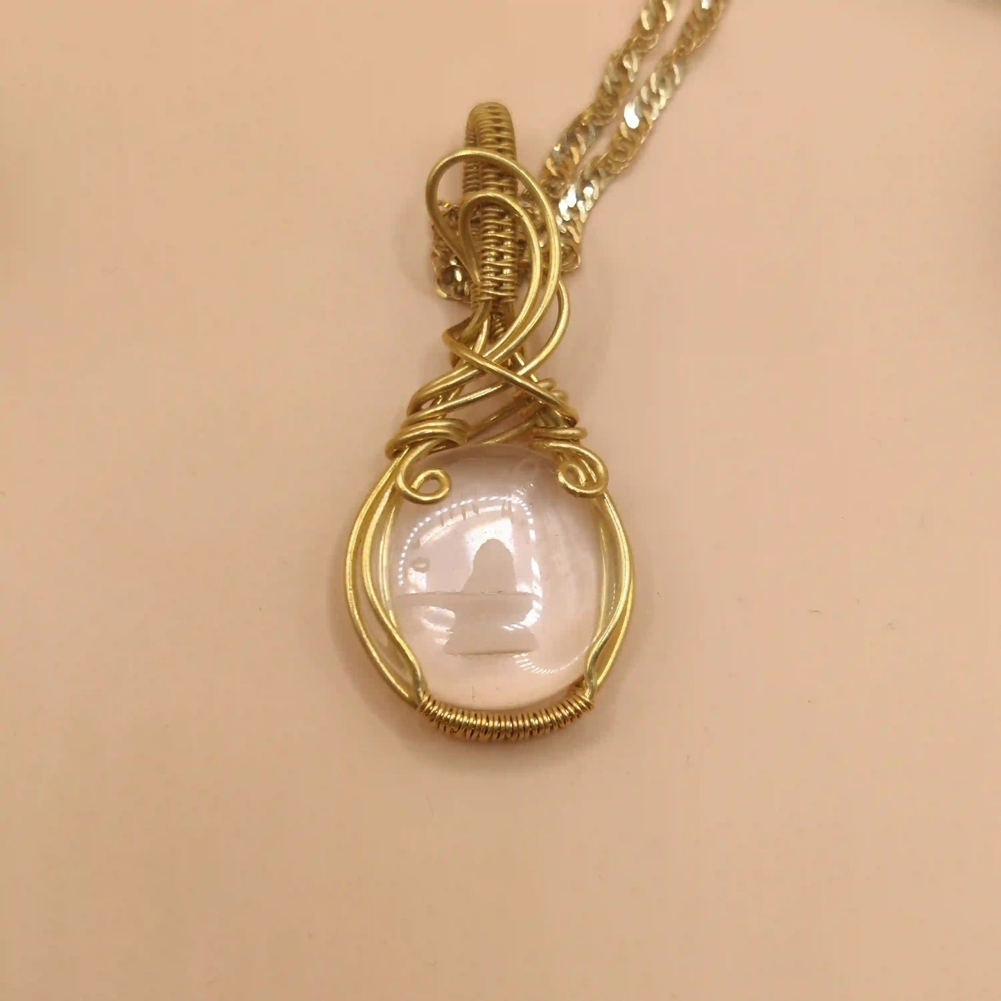 Mrida - Clear Quartz Necklace 001 By Sanguine Aura Handcrafted Jewellery