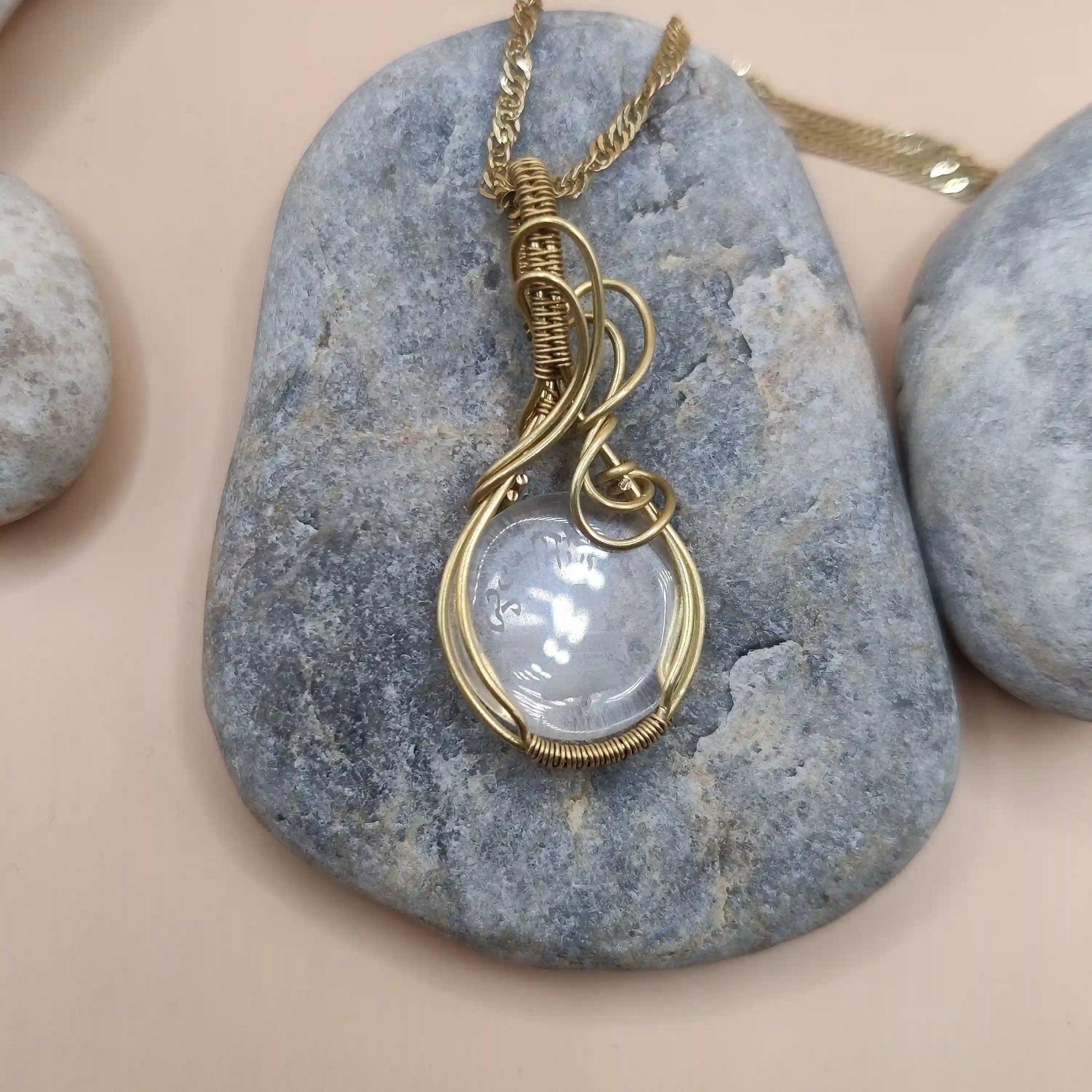 Mrida - Clear Quartz Necklace 002 By Sanguine Aura Handcrafted Jewellery
