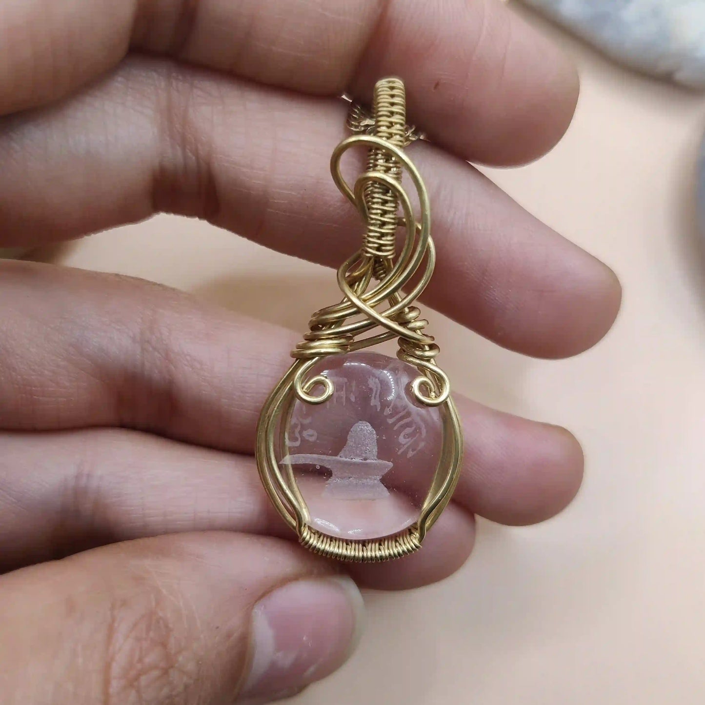 Mrida - Clear Quartz Necklace 001 SA2 By Sanguine Aura Handcrafted Jewellery