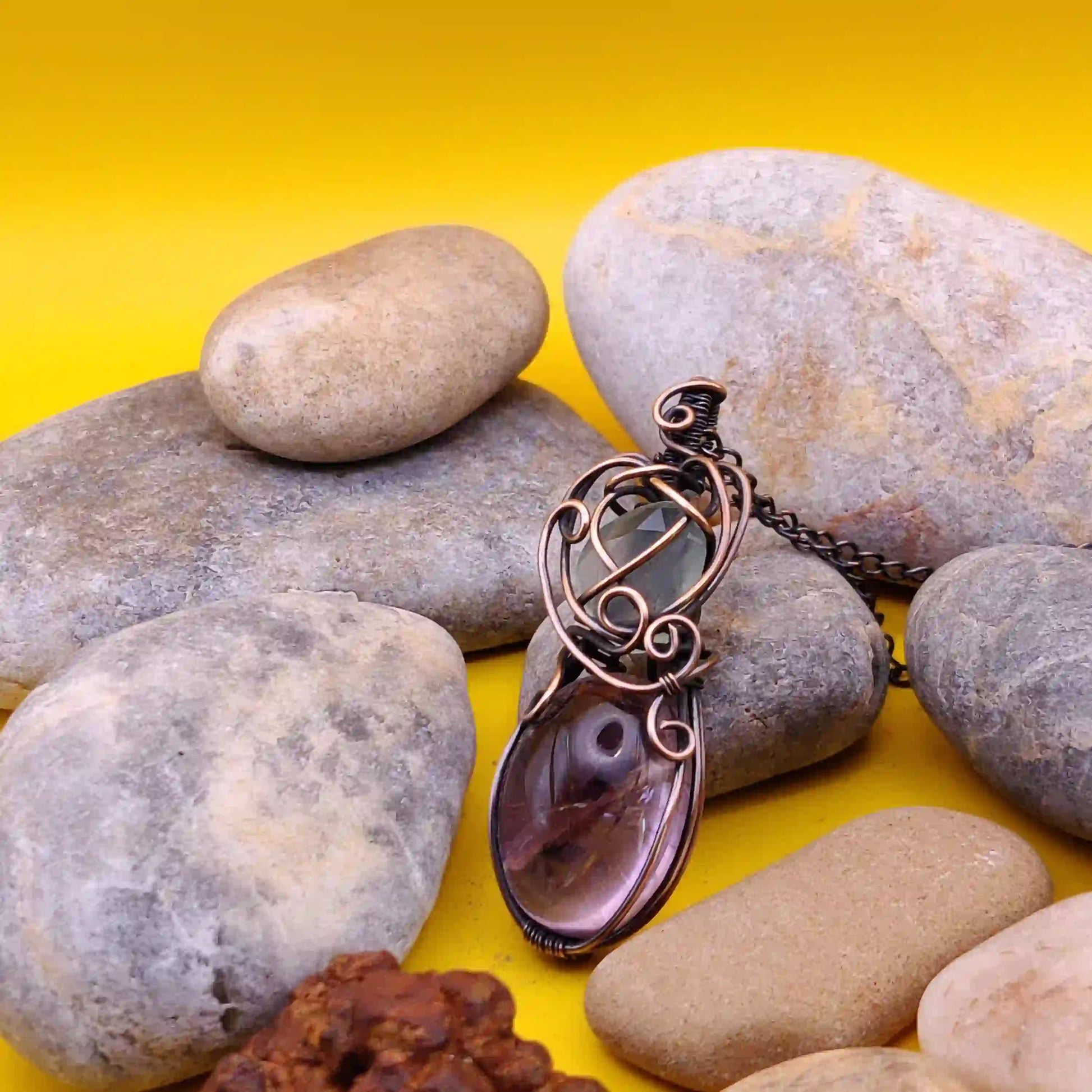 Namhi_Aqua_Chalcedony_And_Brazilian_Amethyst_Necklace By Sanguine Aura Handcrafted Jewellery