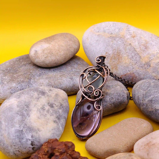 Namhi_Aqua_Chalcedony_And_Brazilian_Amethyst_Necklace By Sanguine Aura Handcrafted Jewellery
