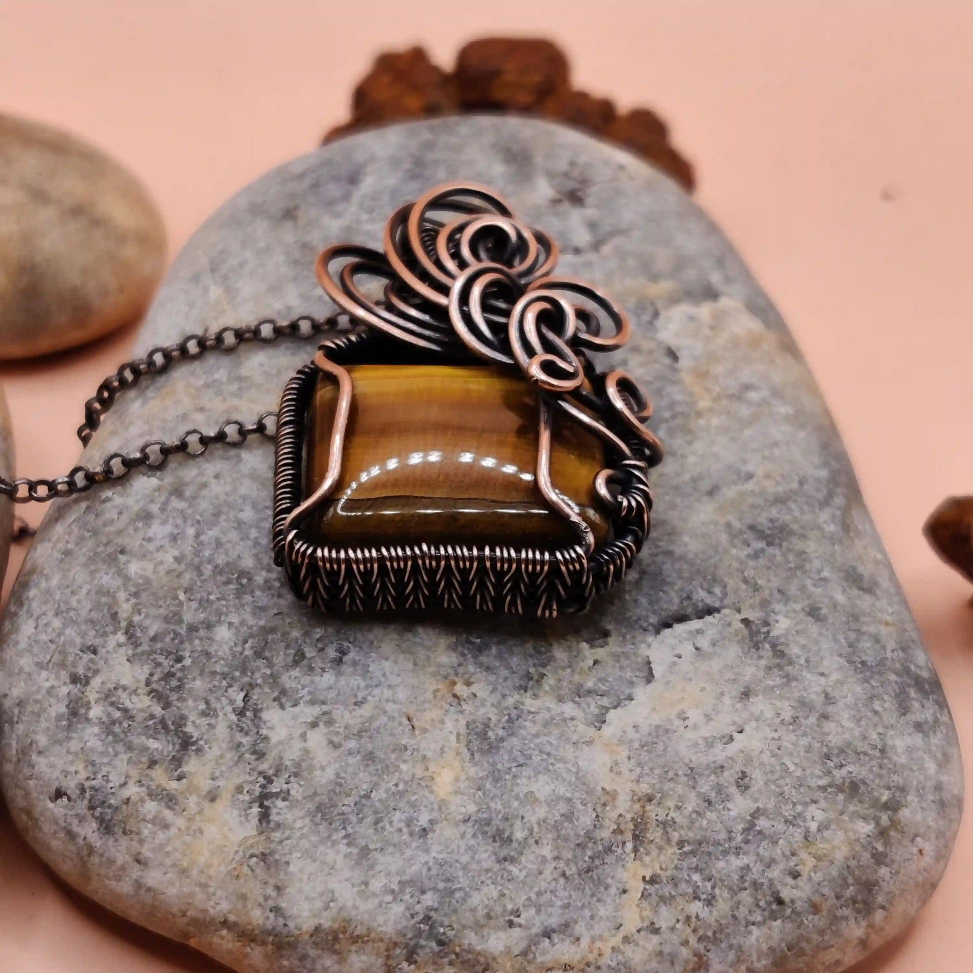 Nehrika - Tiger's Eye Necklace SA2 By Sanguine Aura Handcrafted Jewellery
