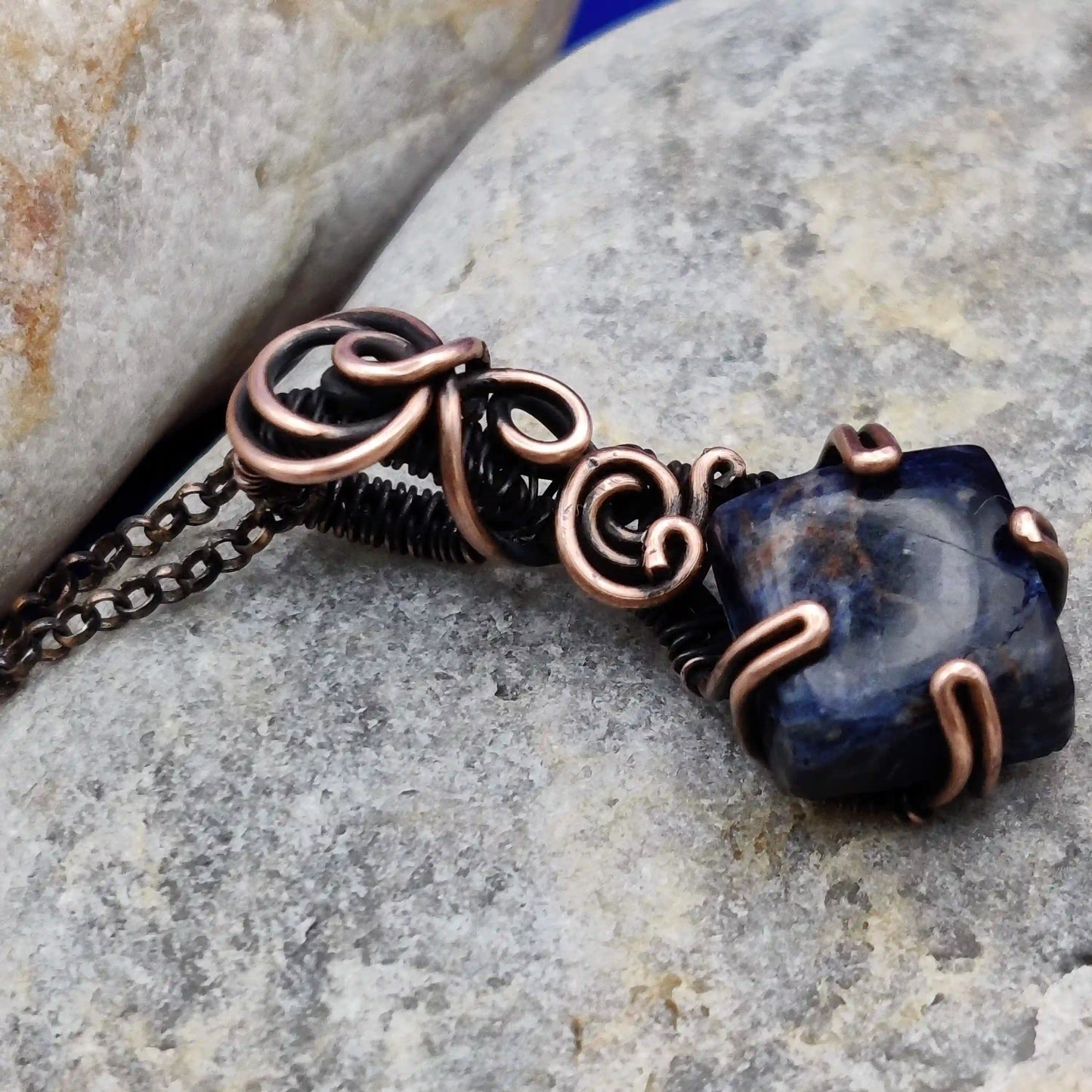 Nyra- Sodalite Necklace- 002 By Sanguine Aura Handcrafted Jewellery