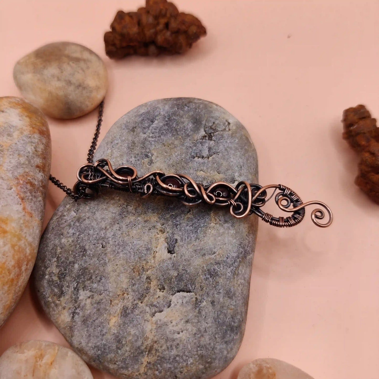 Palak - Garnet Necklace SA1 By Sanguine Aura Handcrafted Jewellery