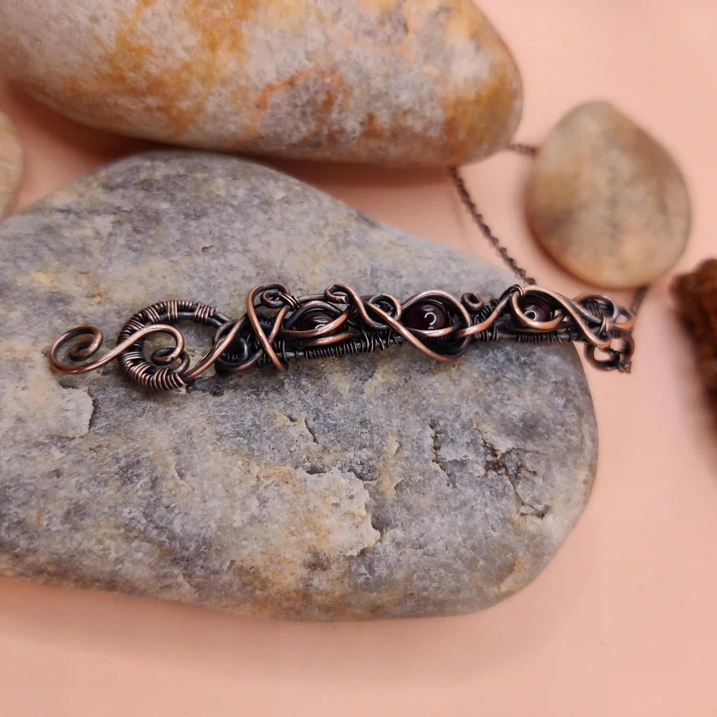 Palak - Garnet Necklace SA2 By Sanguine Aura Handcrafted Jewellery