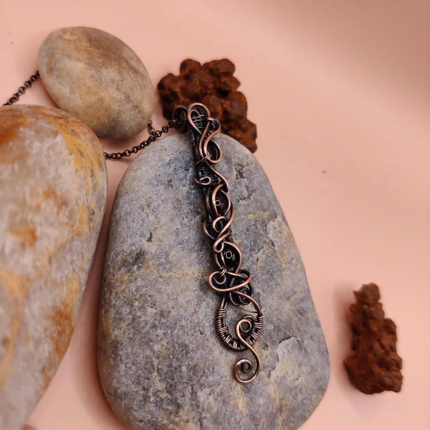 Palak - Garnet Necklace SA4 By Sanguine Aura Handcrafted Jewellery