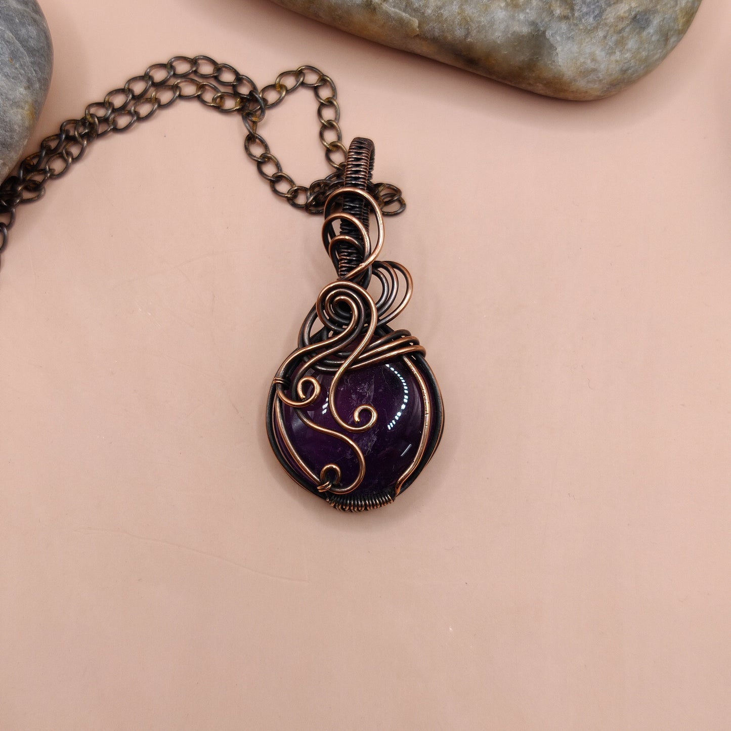 Palash - Amethyst Necklace By Sanguine Aura Handcrafted Jewellery. Healing Benefits Of Amethyst - eases stress, promotes sleep, and brings clarity.