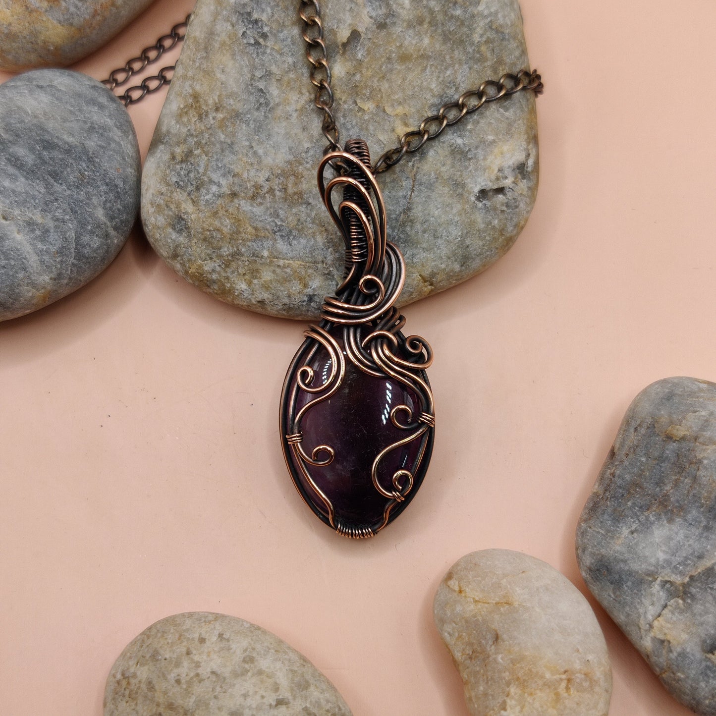 Palash - Amethyst Necklace 001 By Sanguine Aura Handcrafted Jewellery. Healing Benefits Of Amethyst - eases stress, promotes sleep, and brings clarity.