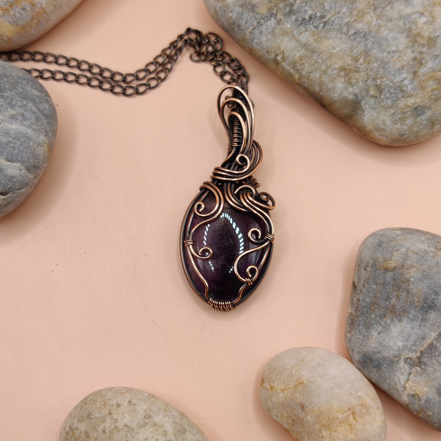 Palash - Amethyst Necklace 001 SA1 By Sanguine Aura Handcrafted Jewellery