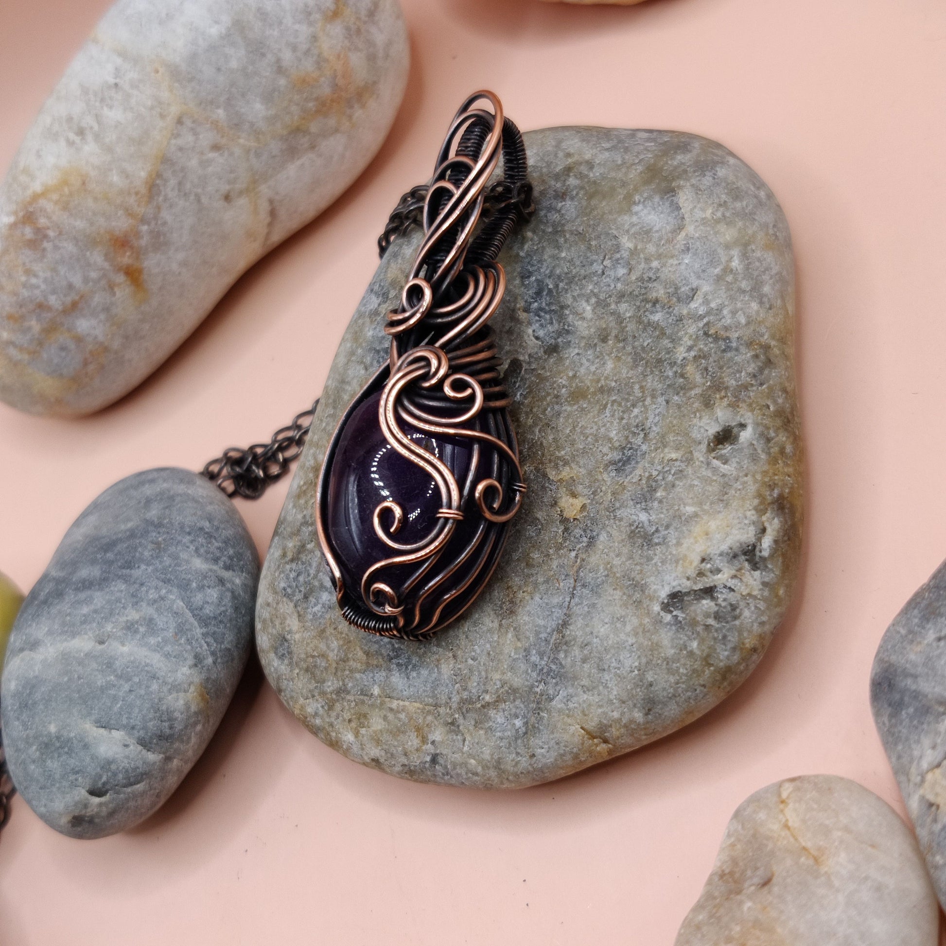 Palash - Amethyst Necklace 002 SA1 By Sanguine Aura Handcrafted Jewellery