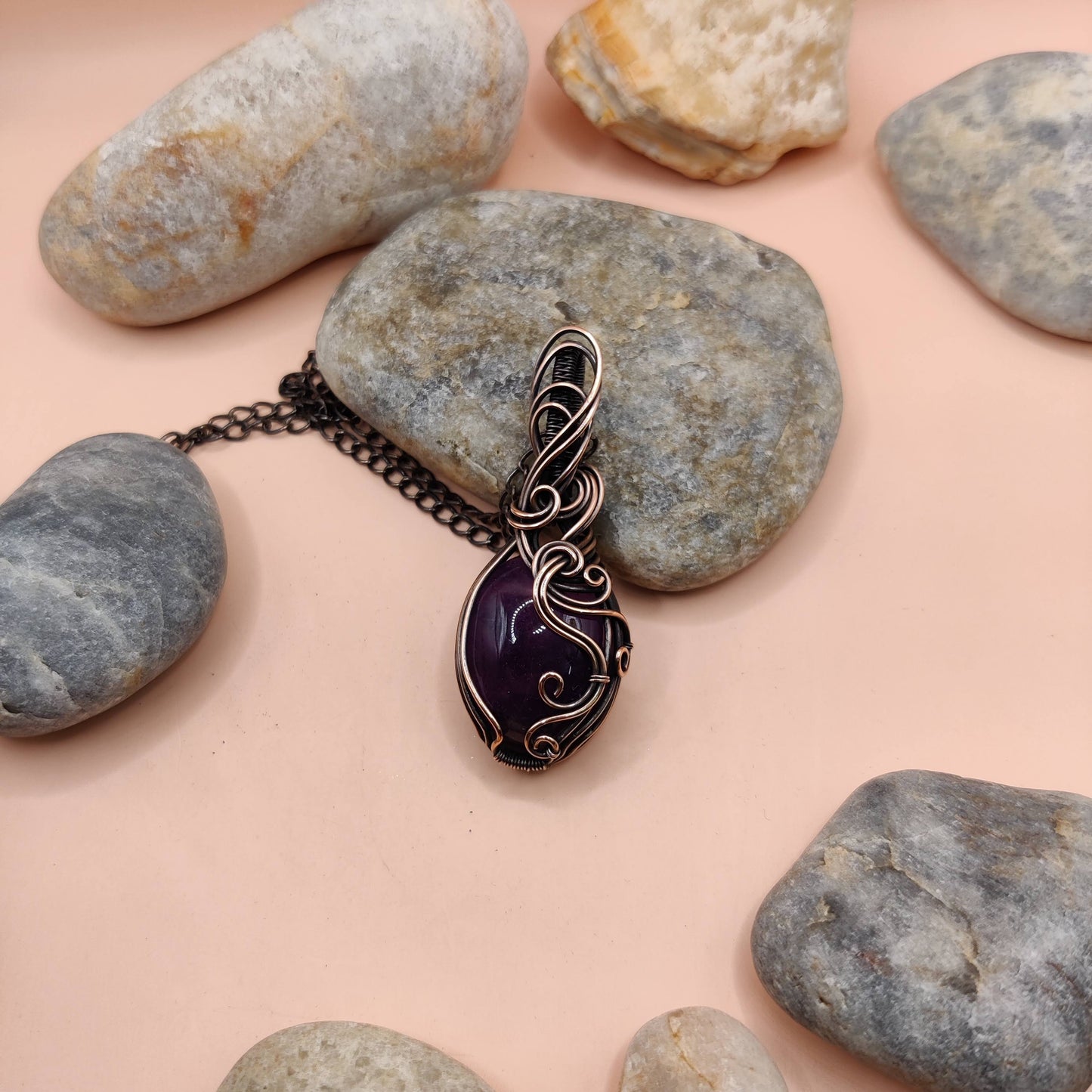 Palash - Amethyst Necklace 002 SA2 By Sanguine Aura Handcrafted Jewellery
