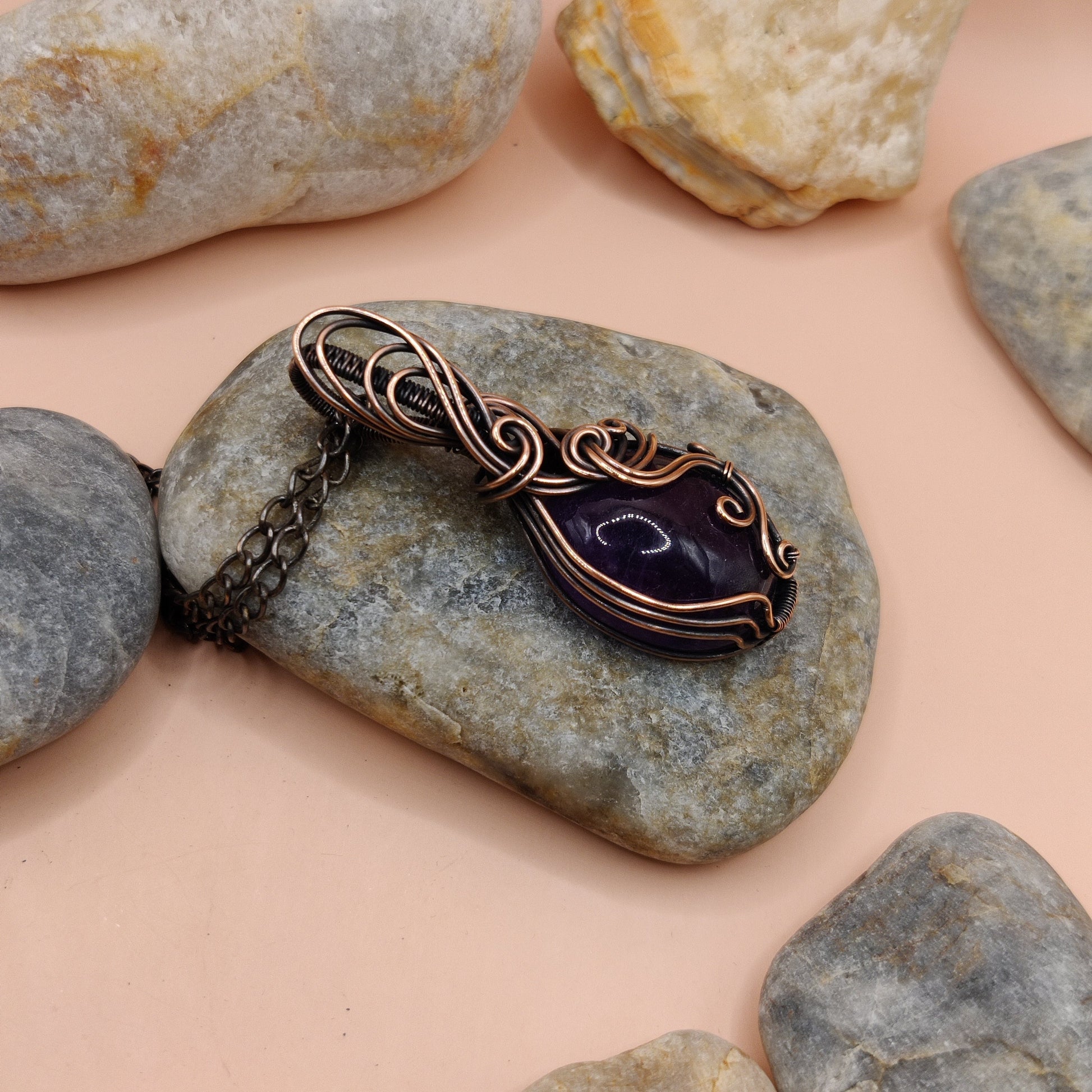 Palash - Amethyst Necklace 002 SA3 By Sanguine Aura Handcrafted Jewellery