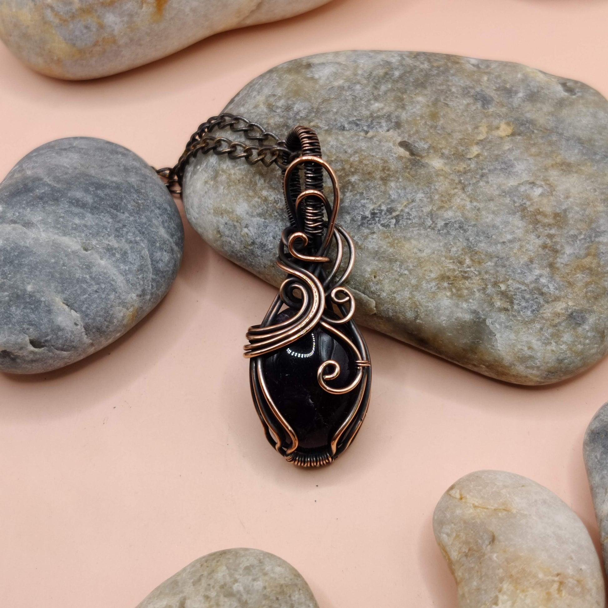 Palash - Amethyst Necklace 003 By Sanguine Aura Handcrafted Jewellery. Healing Benefits Of Amethyst -  eases stress, promotes sleep, and brings clarity.
