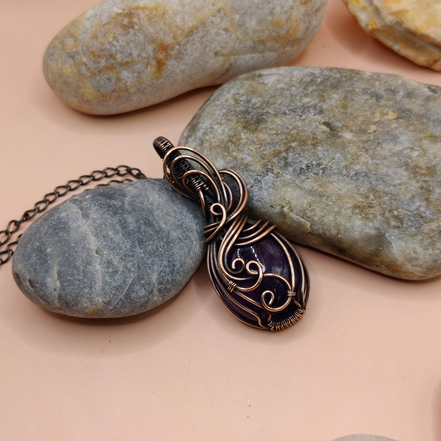 Palash - Amethyst Necklace 004 SA1 By Sanguine Aura Handcrafted Jewellery