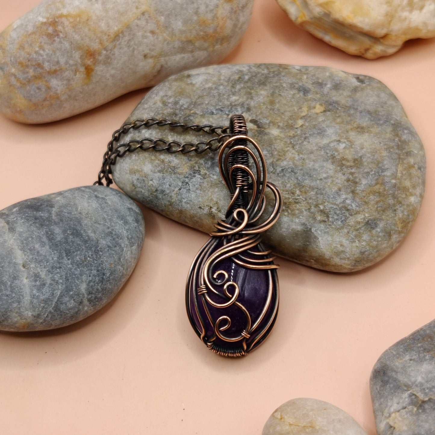 Palash - Amethyst Necklace 004 SA2 By Sanguine Aura Handcrafted Jewellery