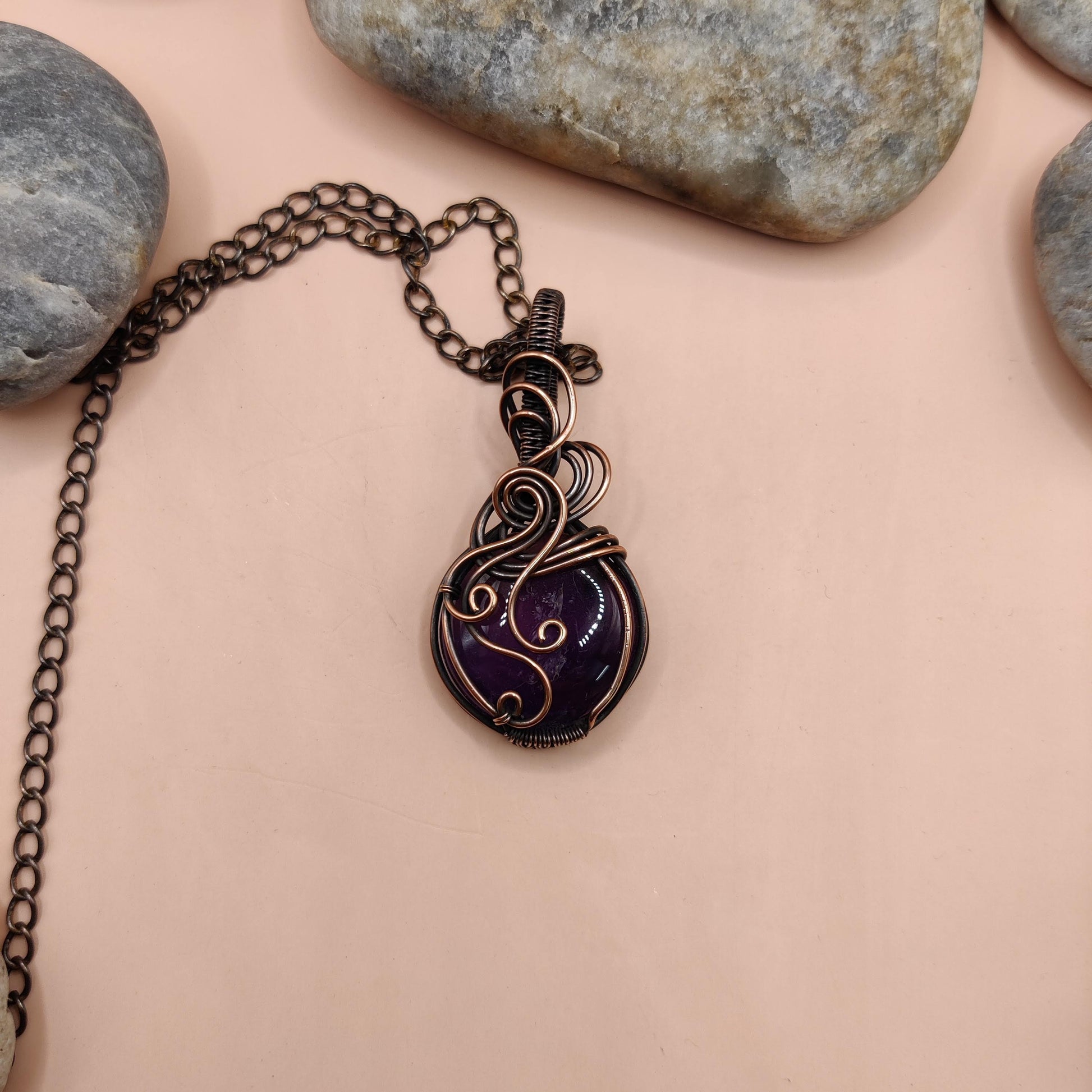 Palash - Amethyst Necklace SA1 By Sanguine Aura Handcrafted Jewellery