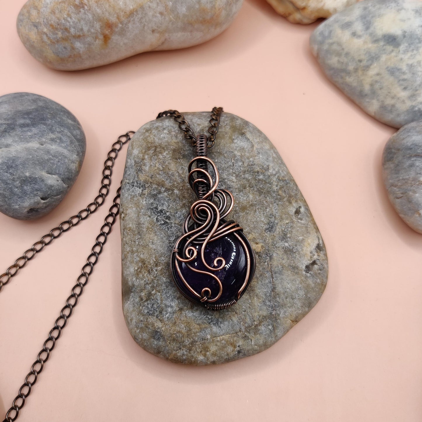 Palash - Amethyst Necklace SA2 By Sanguine Aura Handcrafted Jewellery